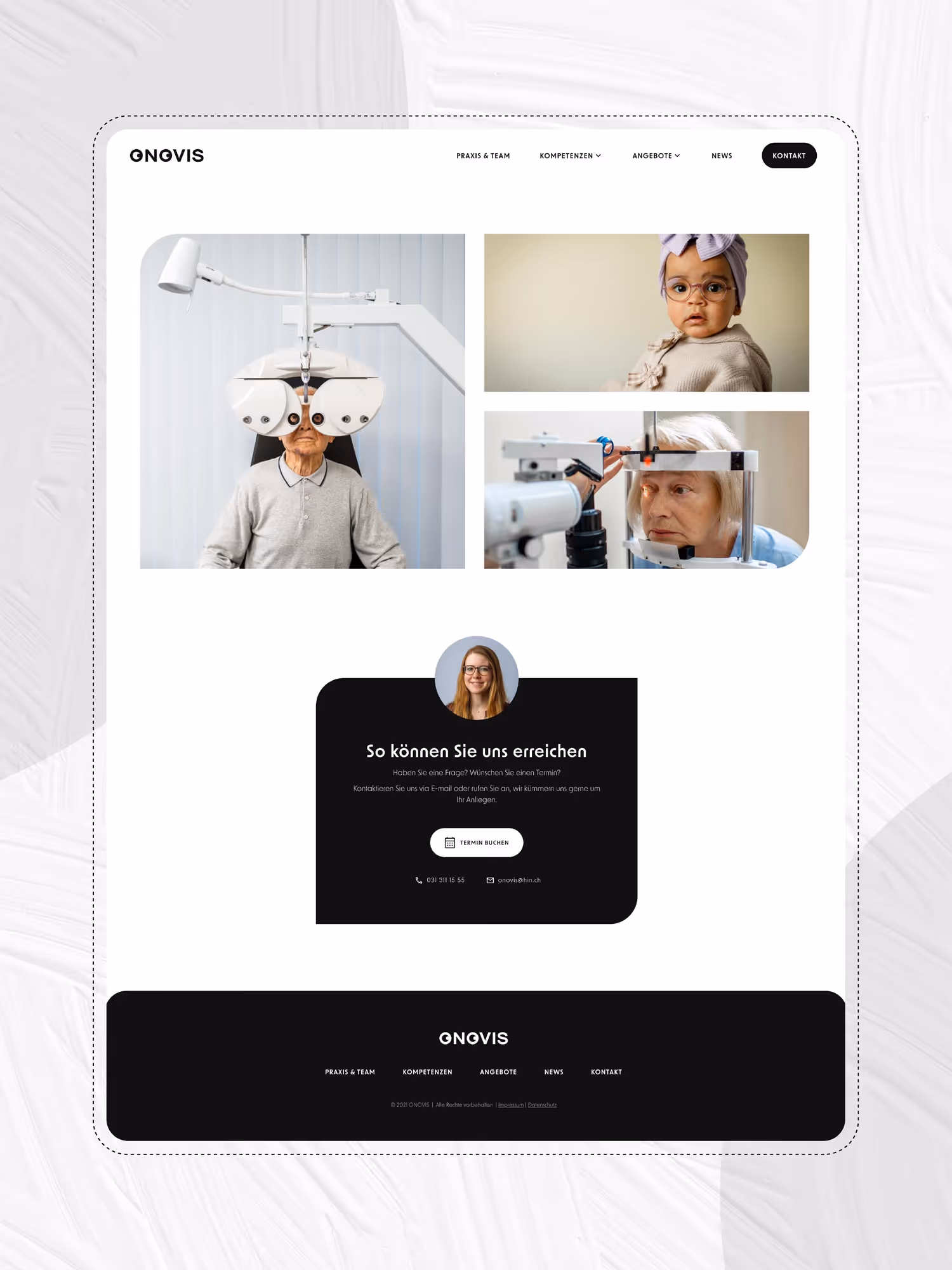 Weiteres Webdesign für Augenarzrpraxis in Bern von der Agentur Namo