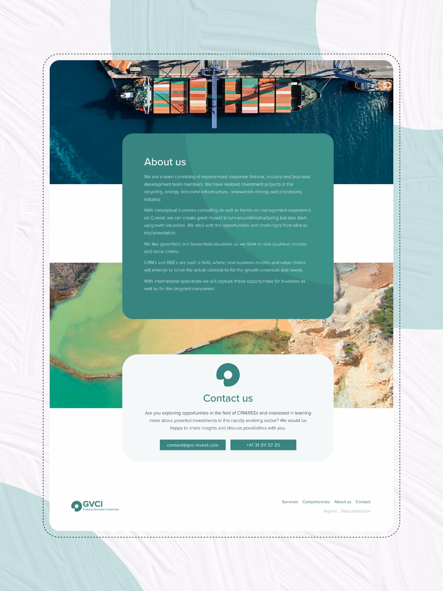 Alternativer Ausschnitt Webdesign für Industrie-Unternehmen aus Bern von der Agentur Namo