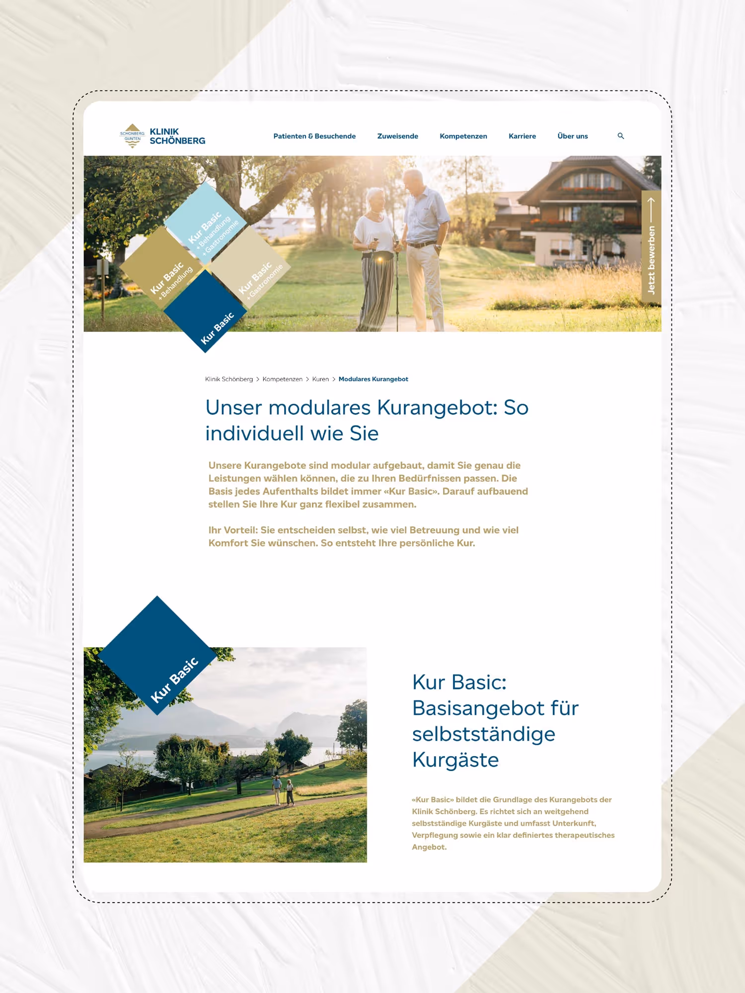 Webseite für Rehaklinik in Bern von der Agentur Namo