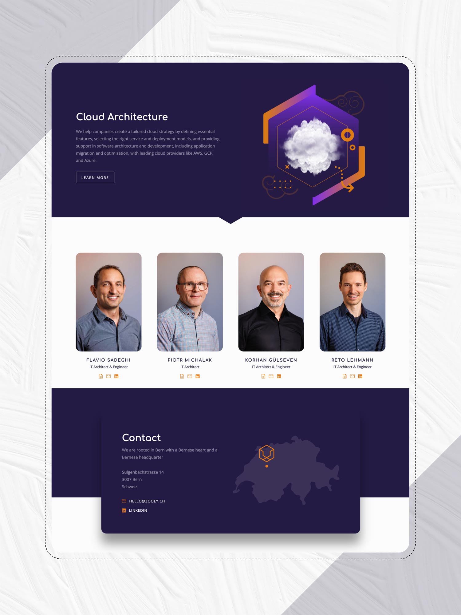 Weitere Asicht Webseite für IT-Firma in Bern von der Agentur Namo