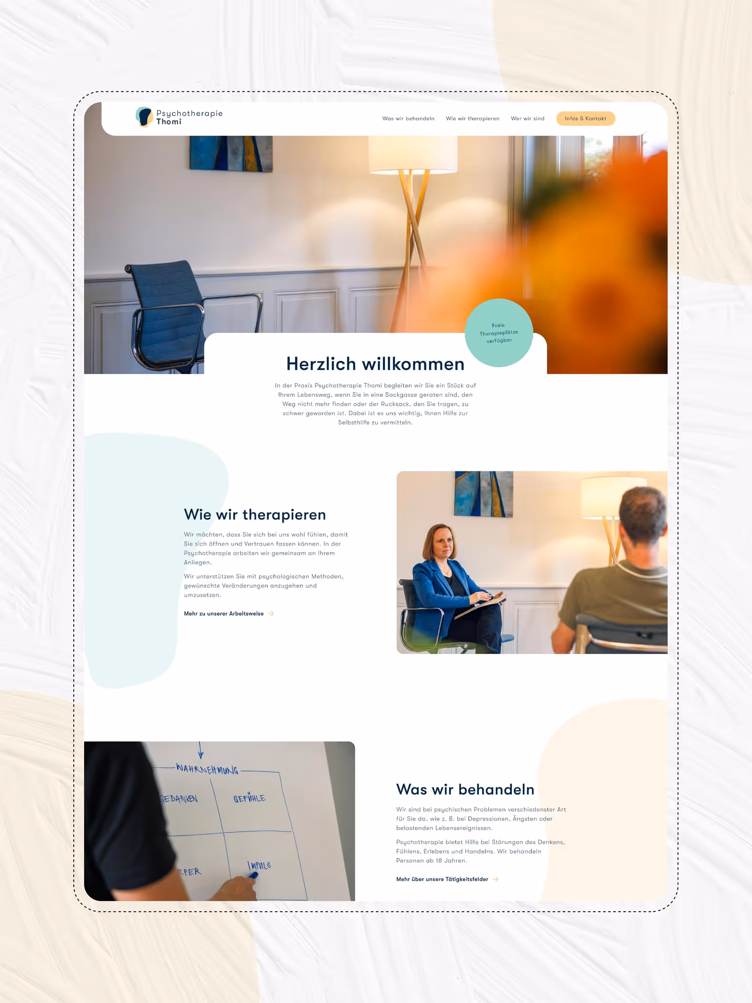 Webseite für Psychotherapie Praxis in Bern von der Agentur Namo