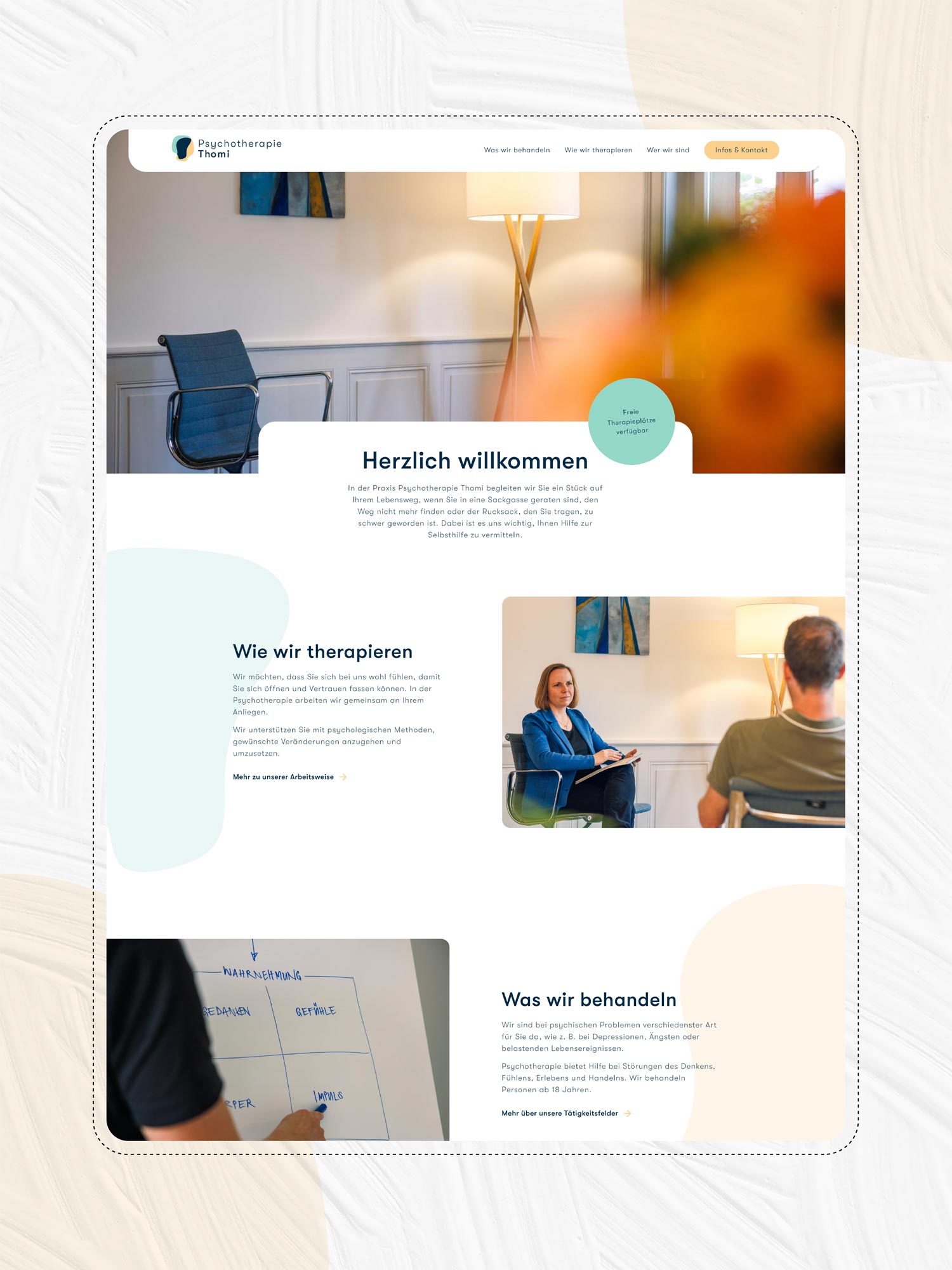 Webseite für Psychotherapie Praxis in Bern von der Agentur Namo