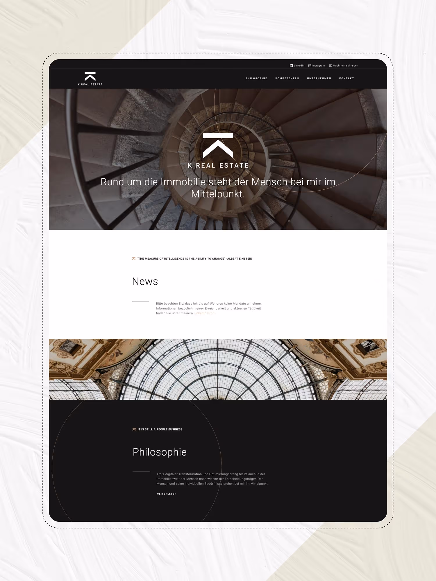Webseite für Immobilien Makler in Bern von der Agentur Namo