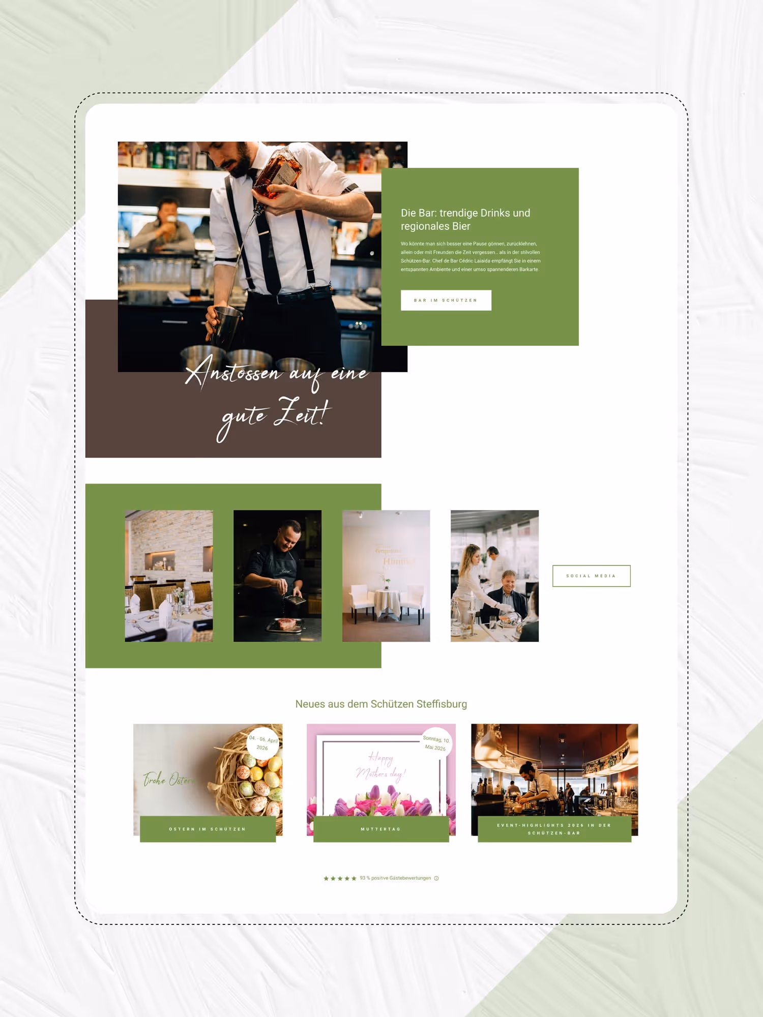 Weitere Ansicht Webseite für Hotel und Restaurant in Bern von der Agentur Namo