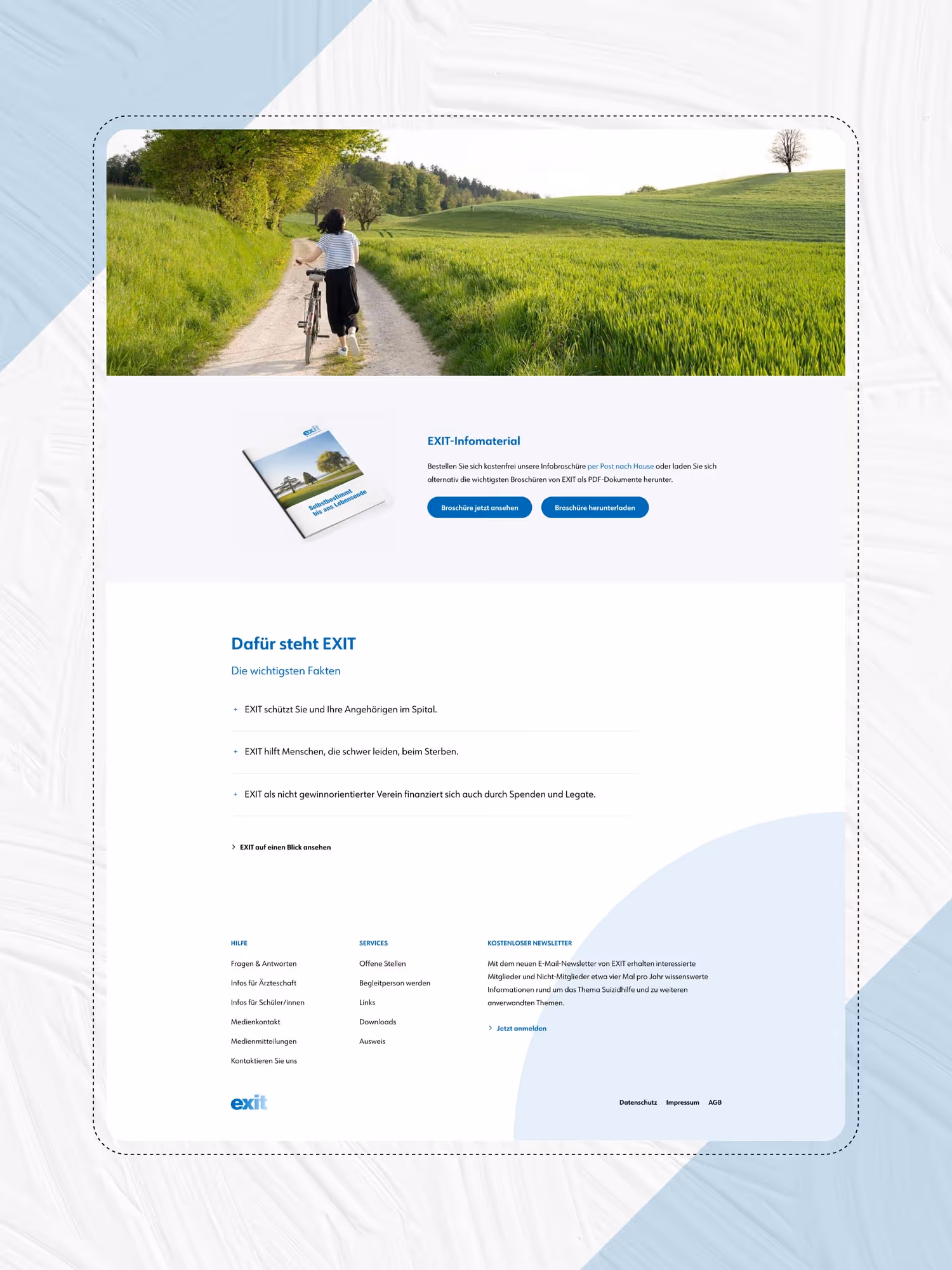 Weitere Ansicht Webseite für Verein in der Schweiz von der Agentur Namo