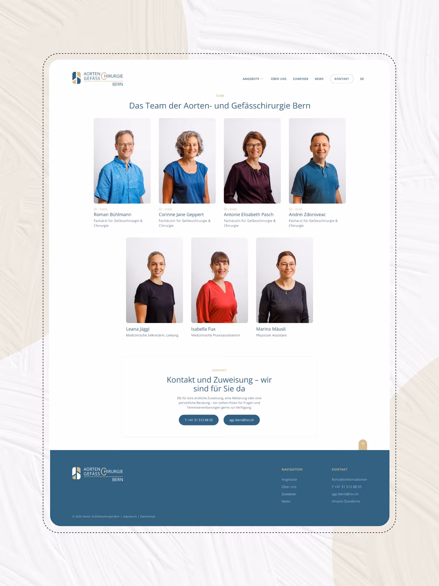 Weiteres Webdesign für Augenarzrpraxis in Bern von der Agentur Namo