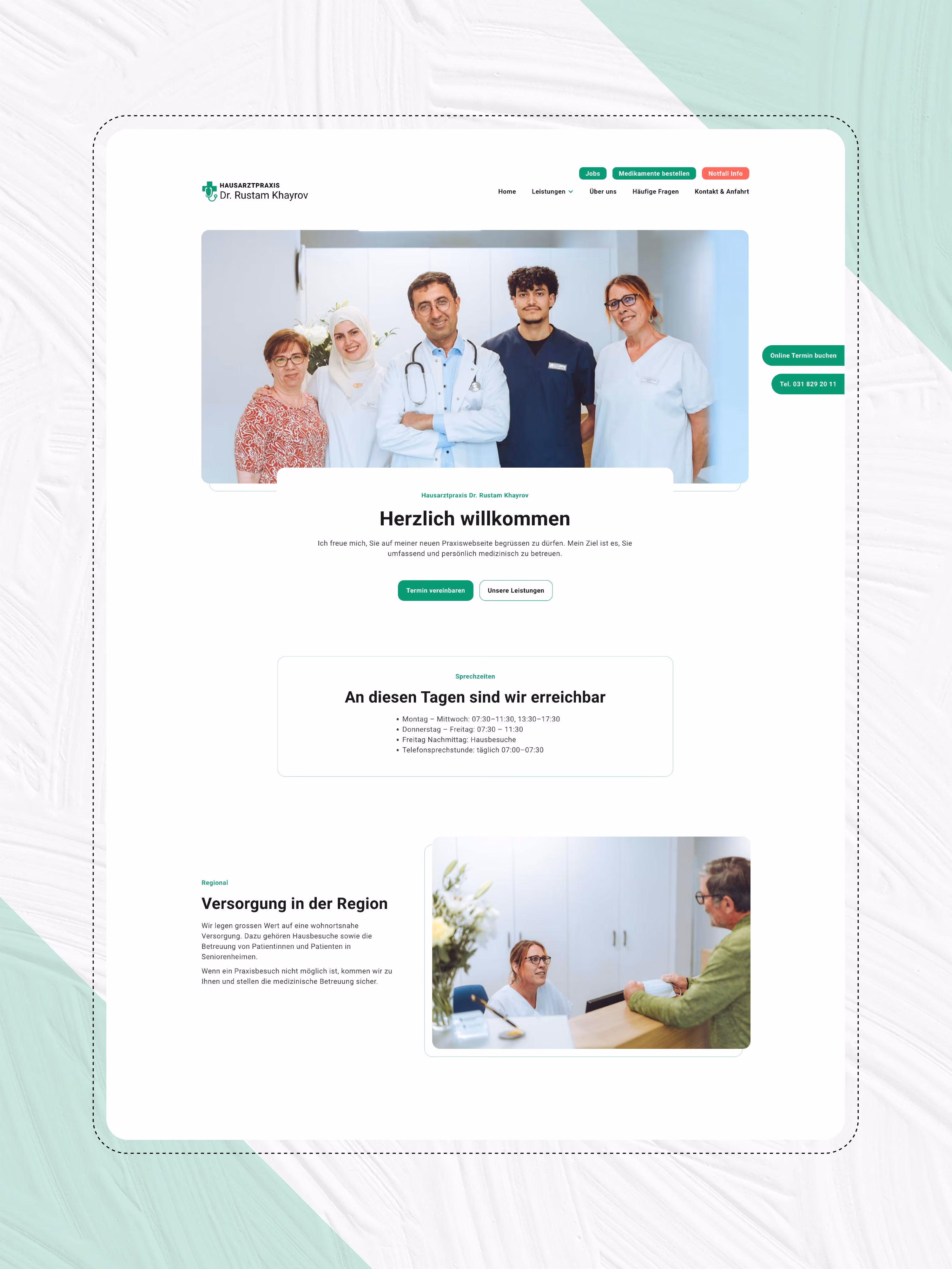 Webdesign für Hausarztpraxis in Bern