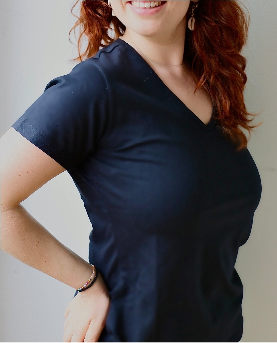 Vee-neck Fairtrade Tee (Colours Black or White)