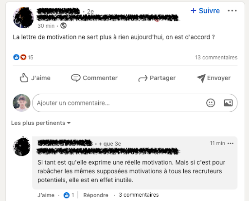 Avis sur l'utilité d'une lettre de motivation