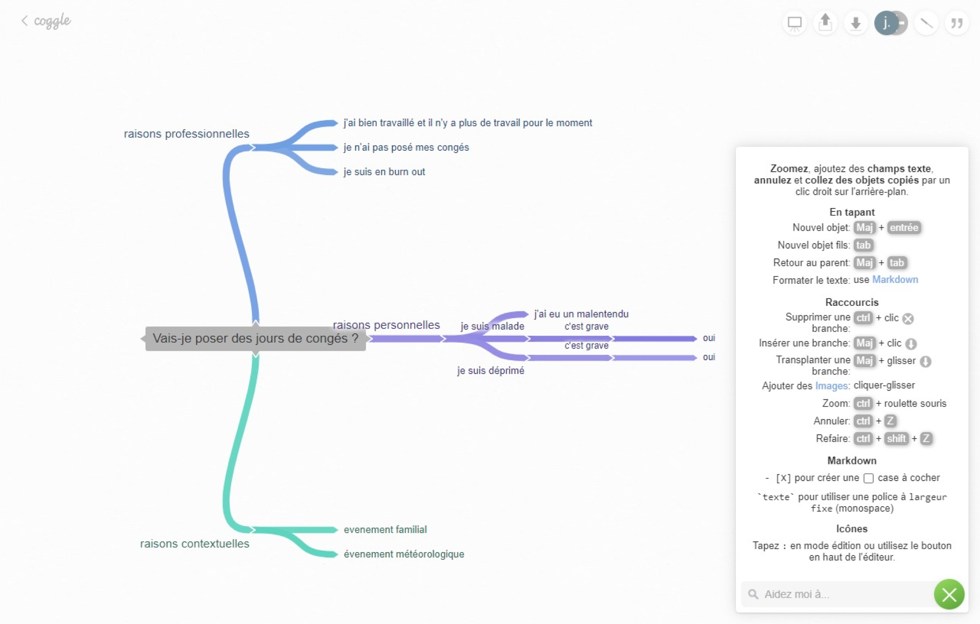 Coggle, mindmapping