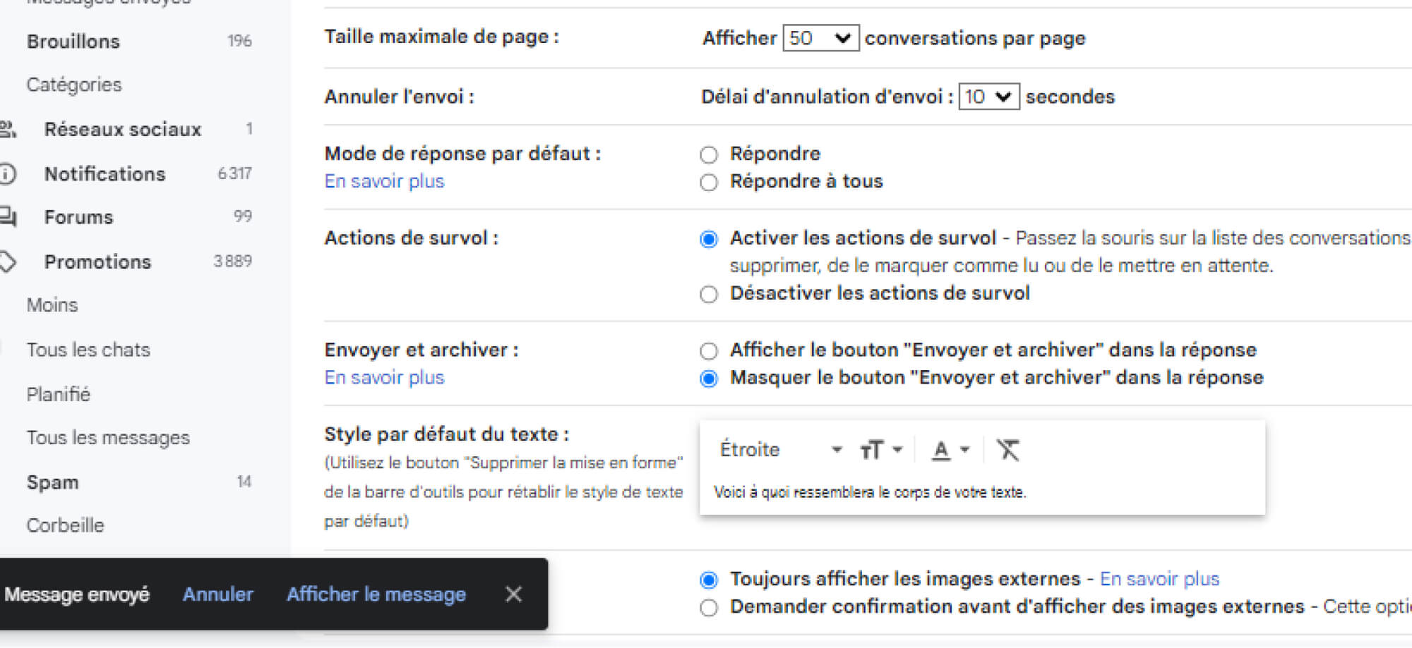 rallonger le temps d'envoi