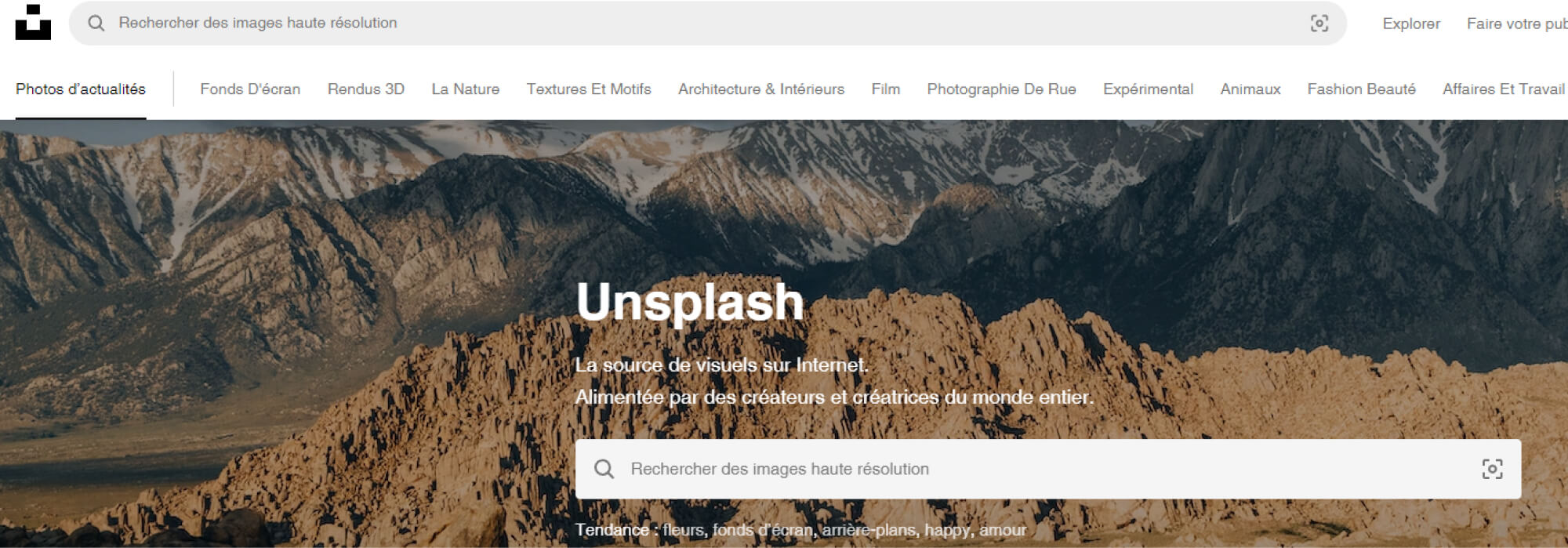 Banque d'images libres de droits Unsplash