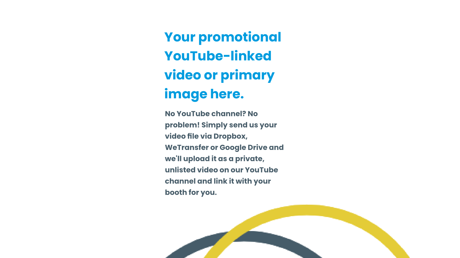 Explanatory text and abstract rings on a white background.