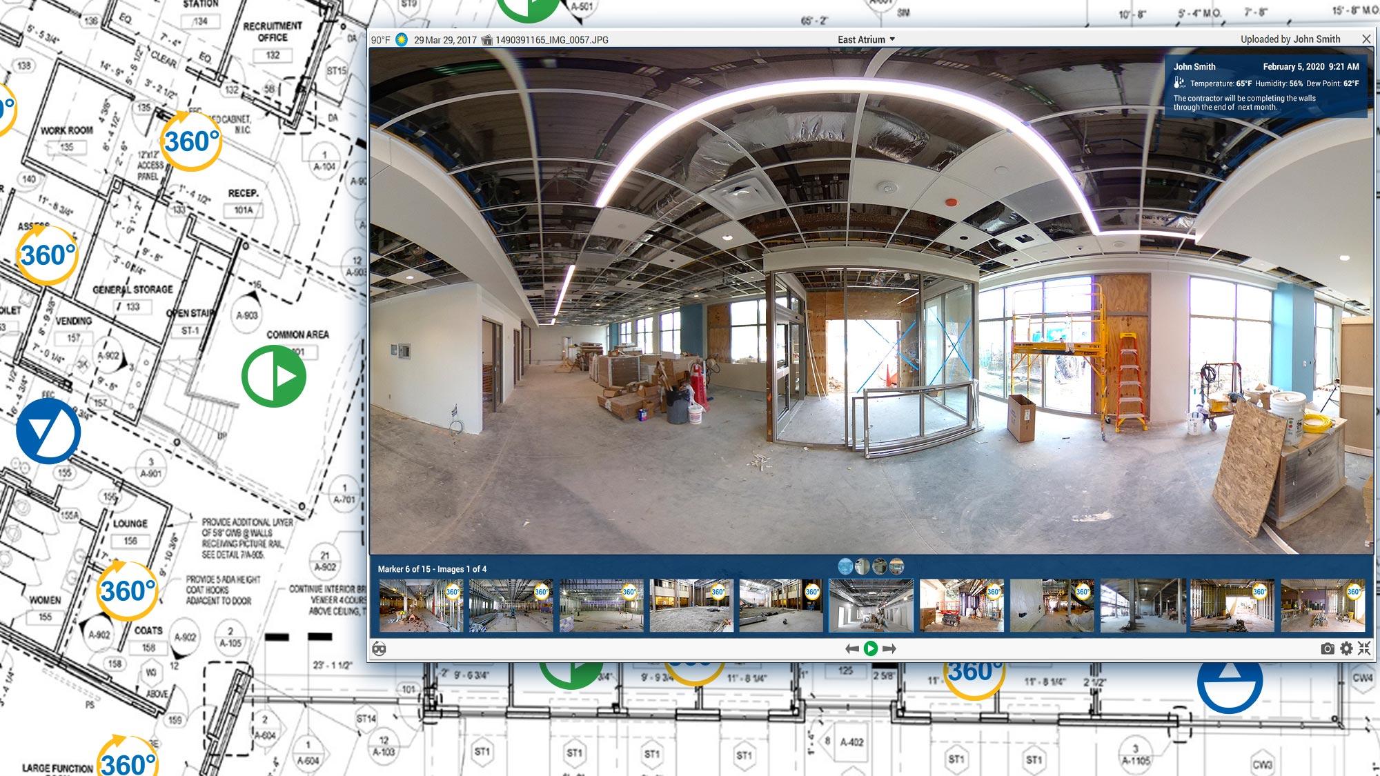 360 walkthrough of a building interior