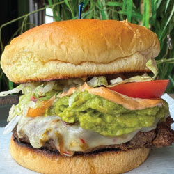 Smashed Avocado Cheeseburger