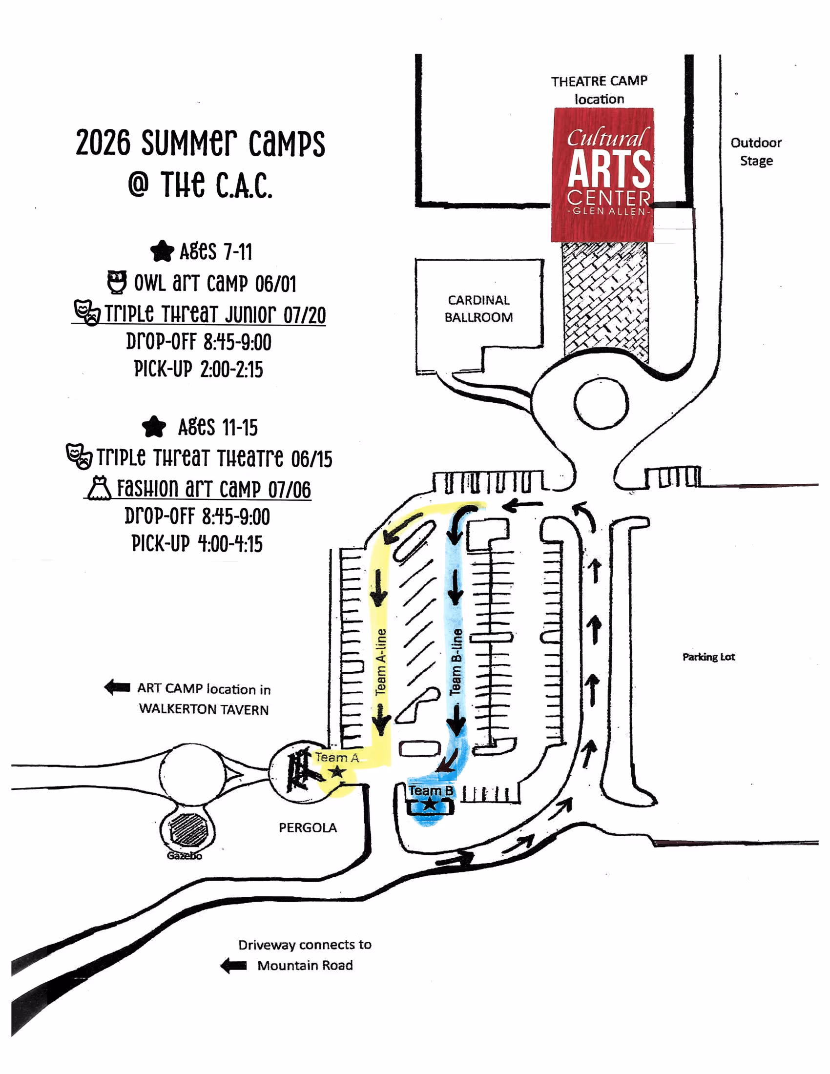 Summer camp drop-off map 2026 - click to download