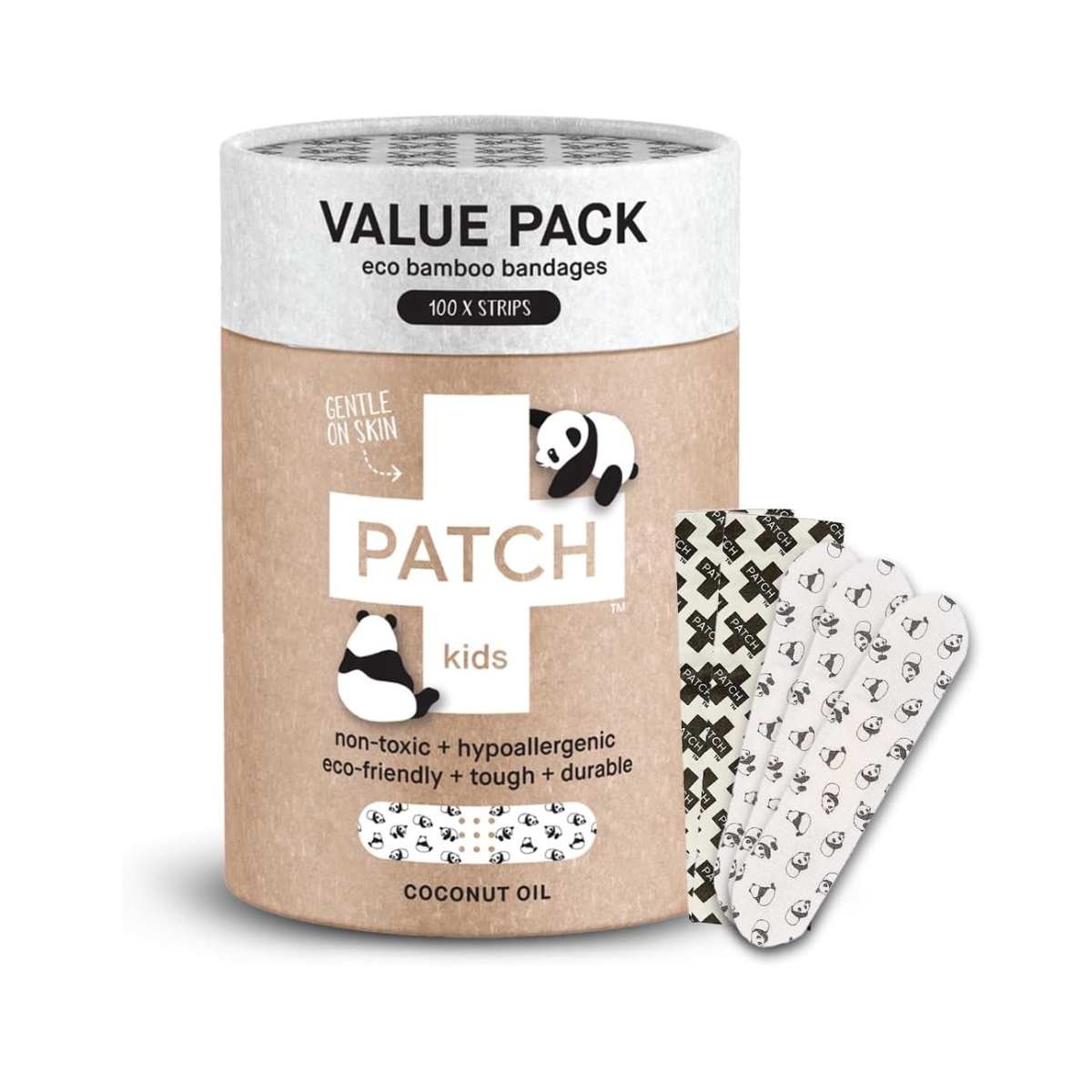Patch Value Pack - 100 Panda Bamboo Bandages