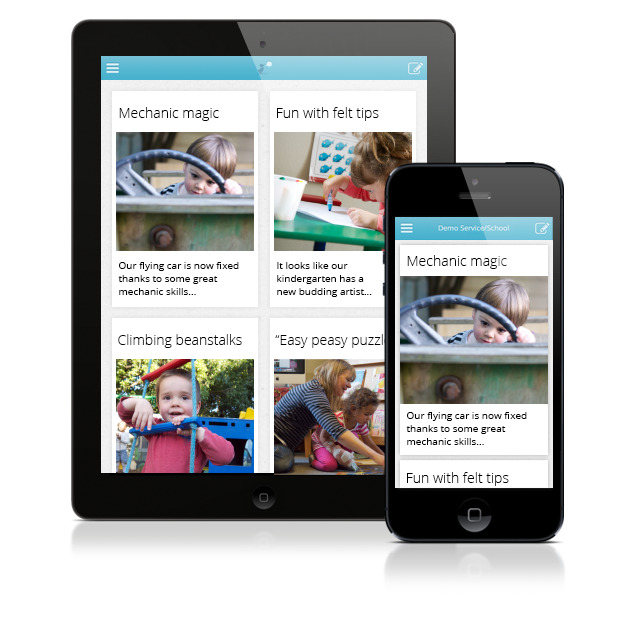 Storypark app screenshots on mobile devices