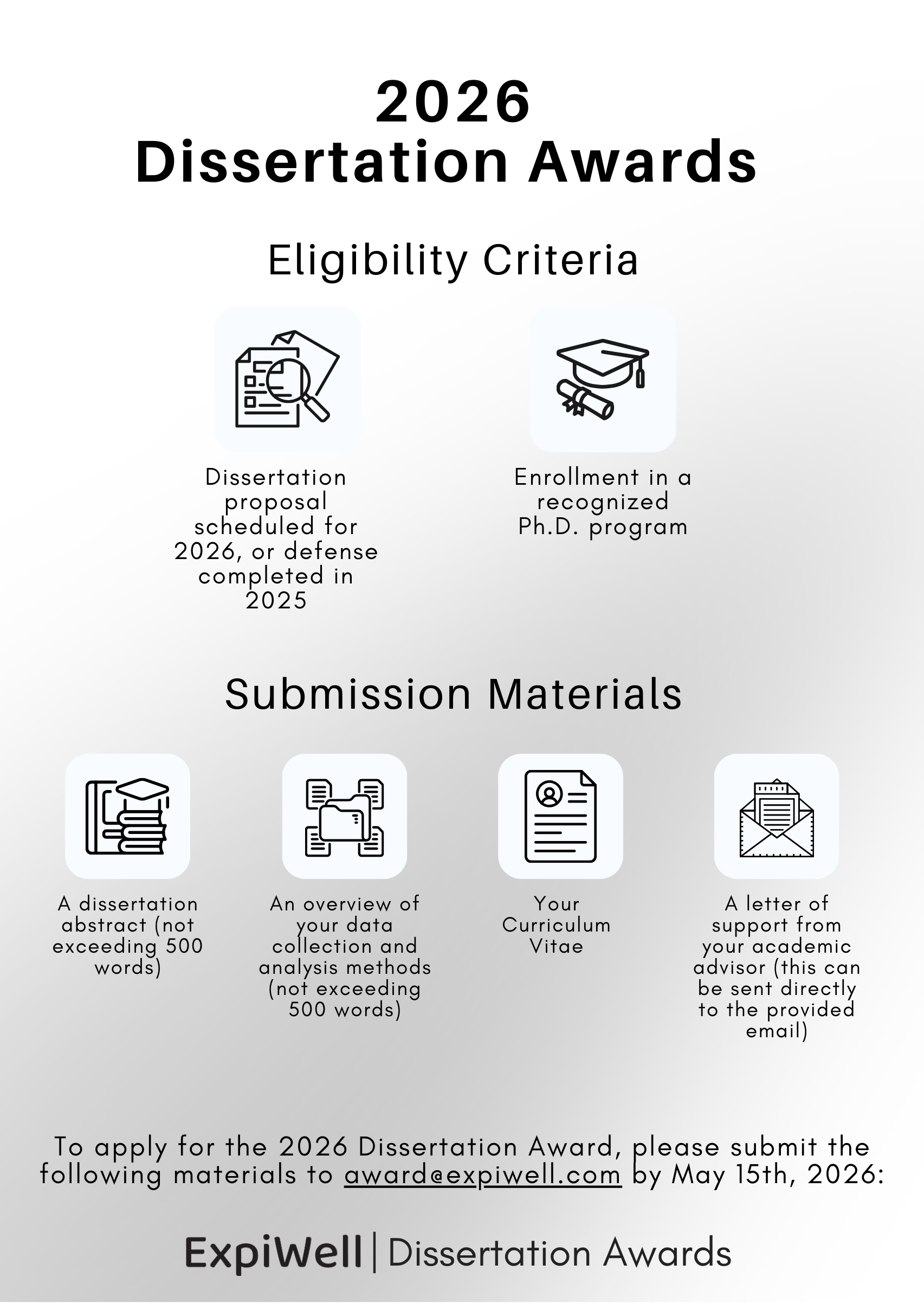2026 ExpiWell Dissertation Awards Criteria and requirements