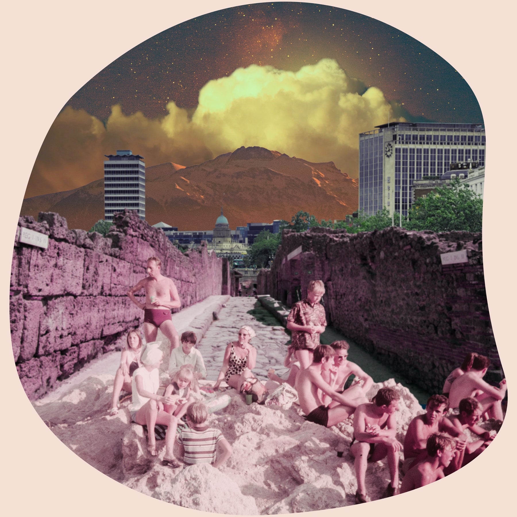 Small World 1 Artwork by Ronan McDonnell - the layers of the world from the heavens, down mt olympus to the ancients and modern plebian society