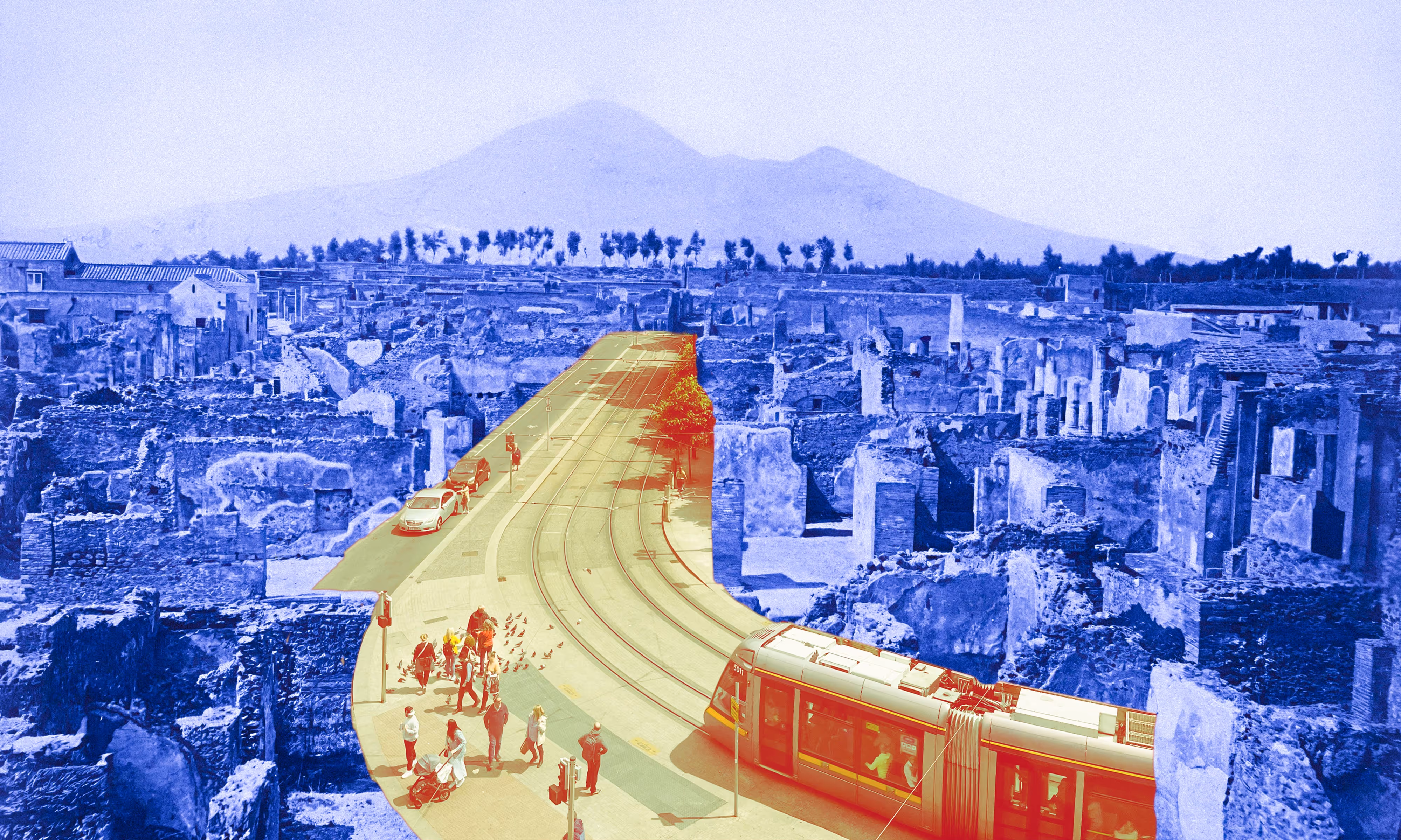 A palimpsest city, Dublin overlaid on Pompeii by Ronan McDonnell at A Worthy Cause