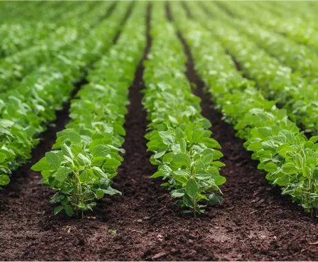 soybean rows