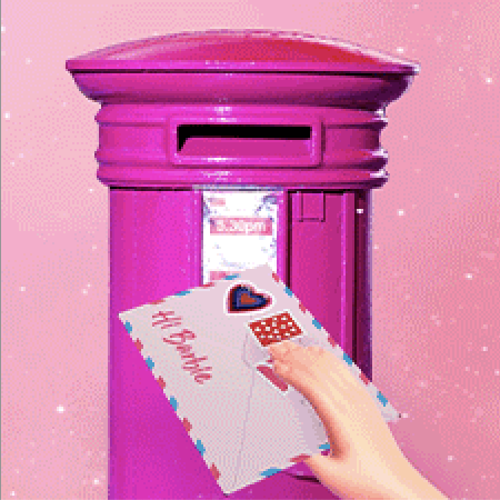 hi barbie envelope going into post box