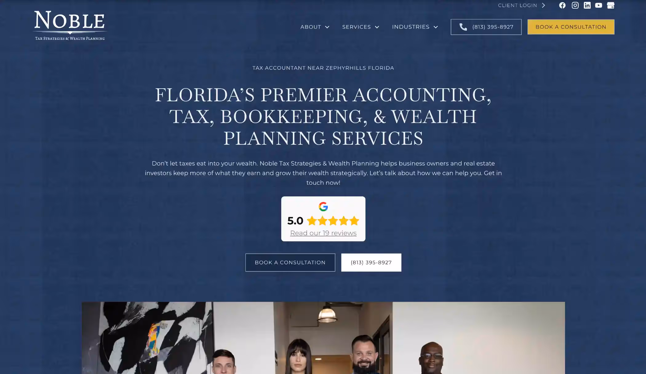Noble Tax and Wealth Website Screenshot 1