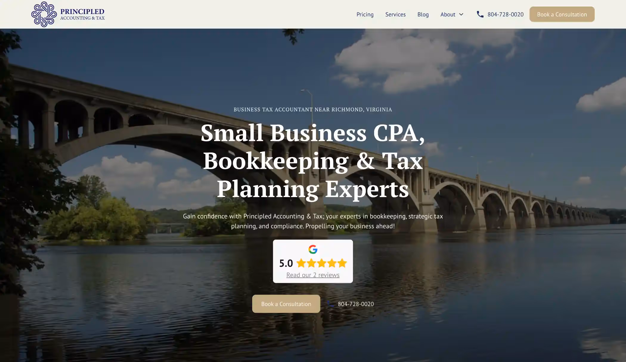 Principled Tax Website Screenshot 1