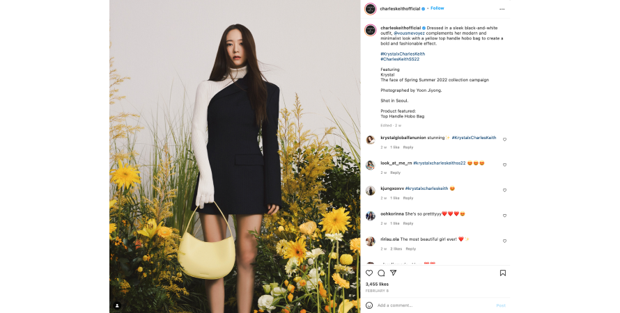 Charles & Keith's social media handle