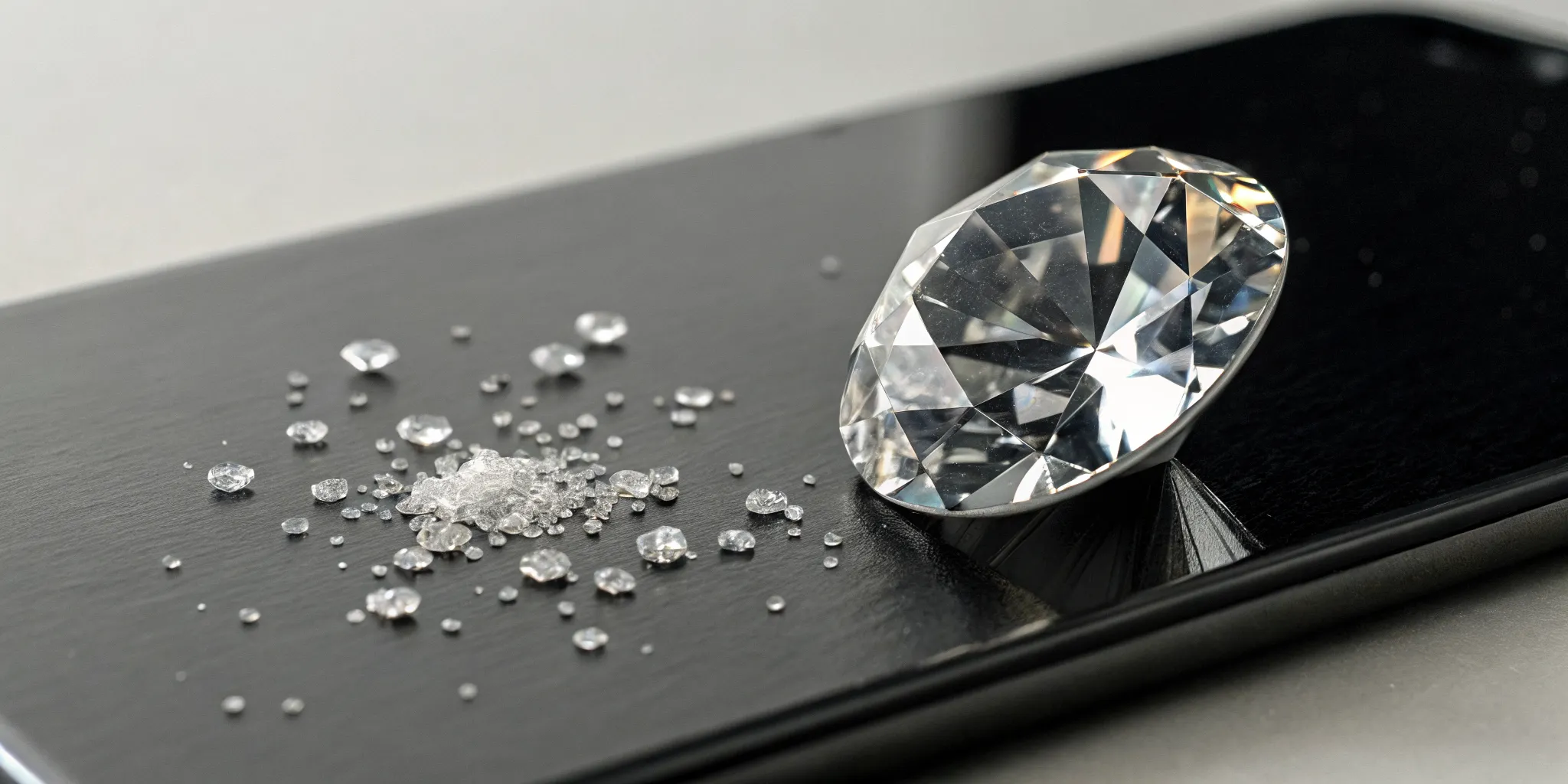 A finished memorial diamond made from ashes, a key factor in the overall cost.