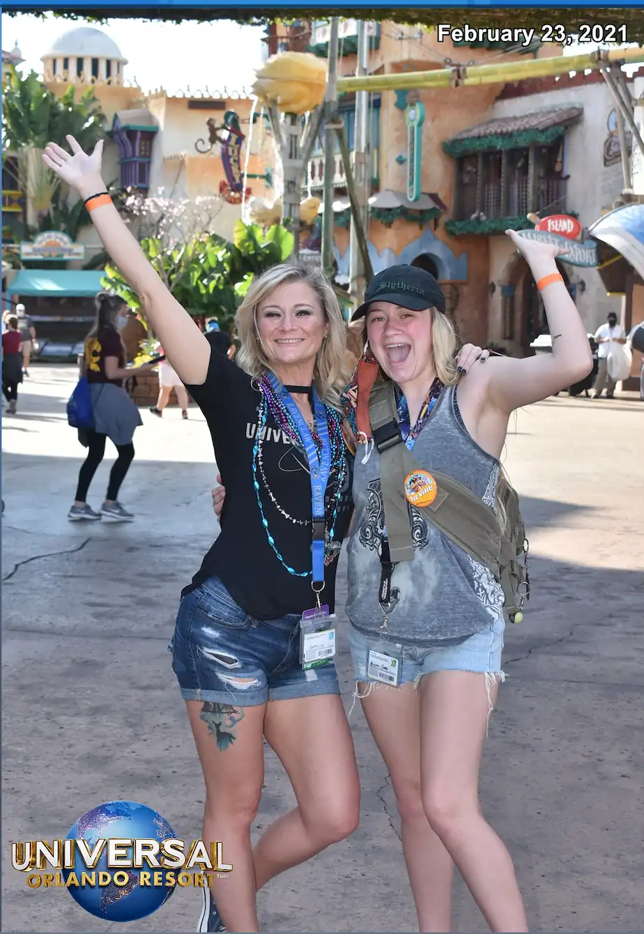 Friends together at Universal Studios, Florida.