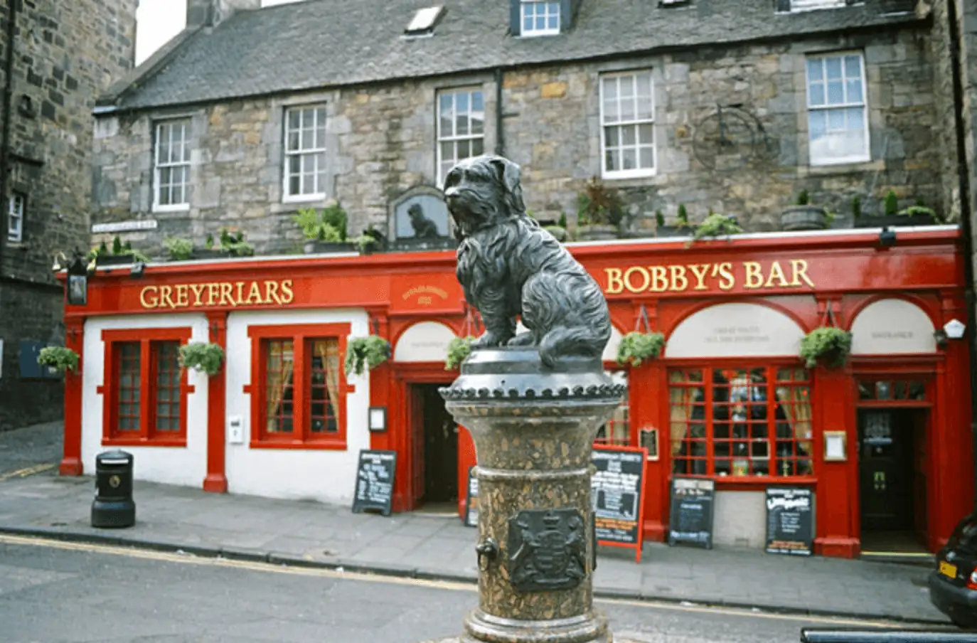 Greyfriars Bobby memorial in Edinburgh, Scotland.