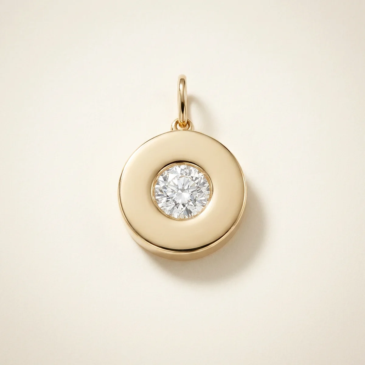A .25ct colorless round diamond on a yellow gold pendant, custom-designed by Eterneva to honor the remarkable Truman.