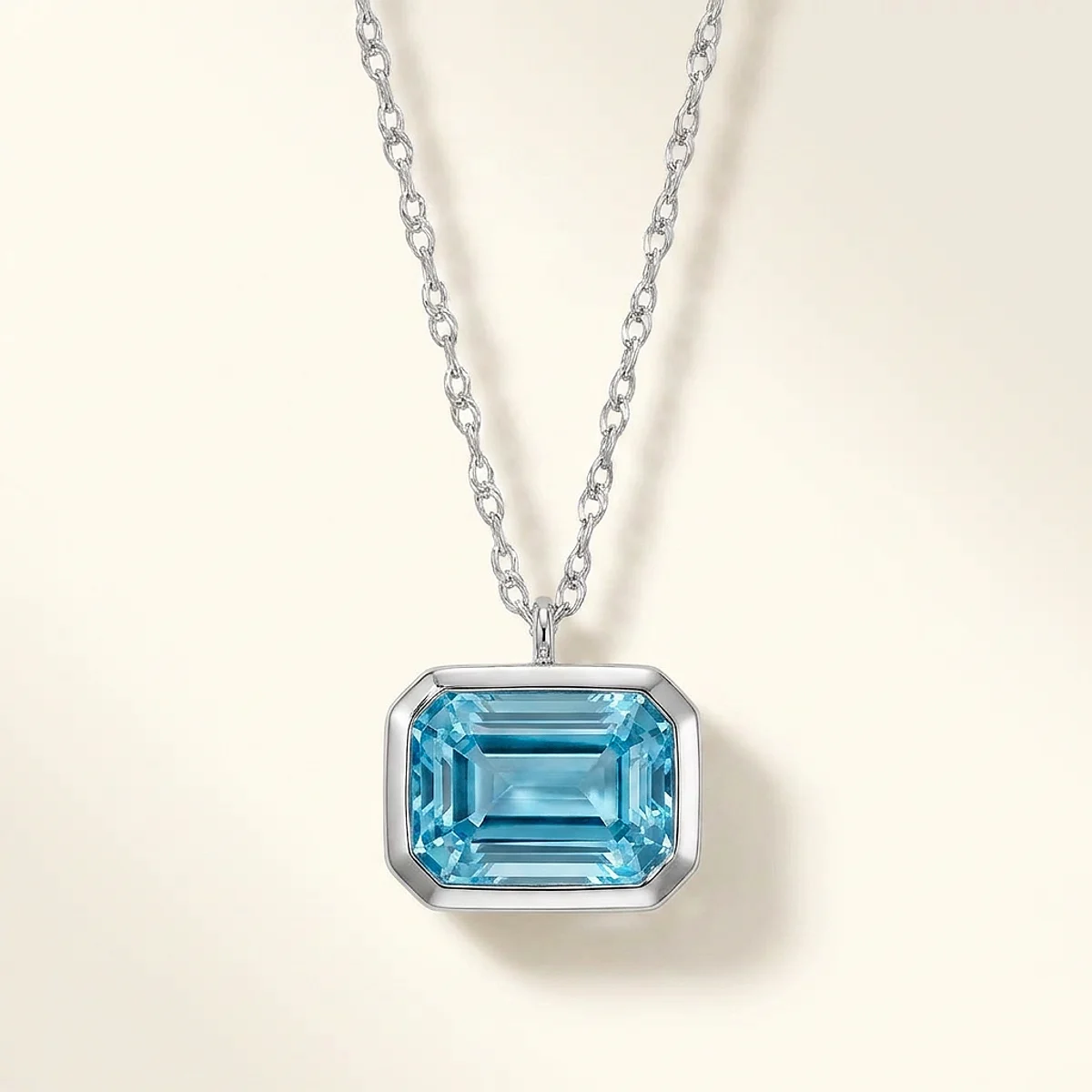 A 5ct blue emerald diamond on a white gold pendant, custom-designed by Eterneva to honor the remarkable Paul.