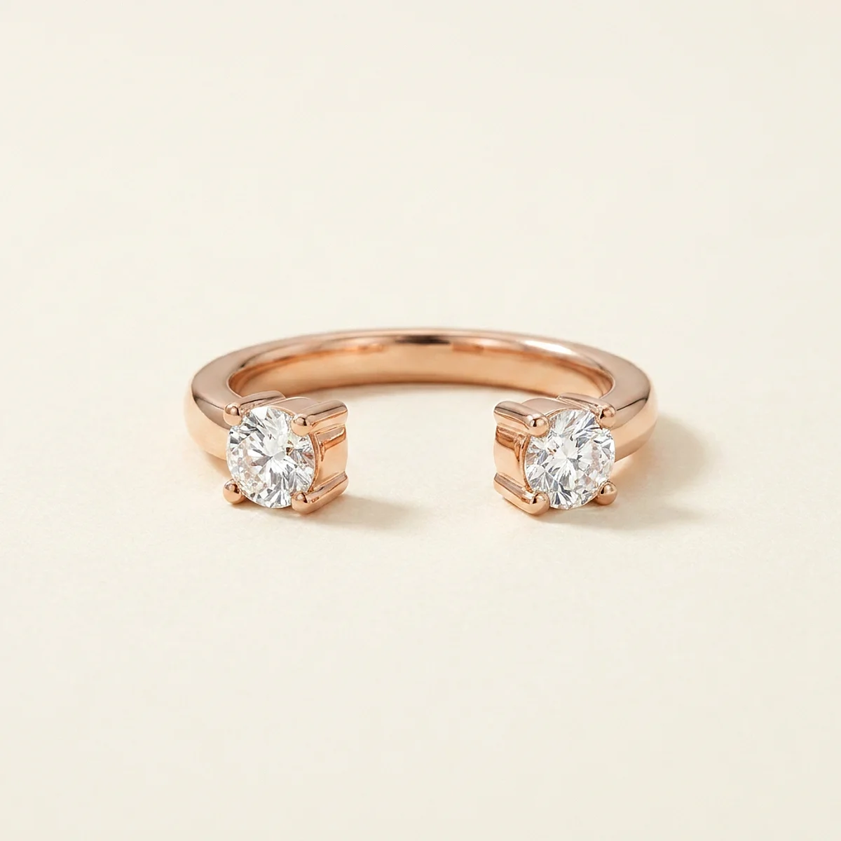 A .15ct colorless round diamond on a rose gold ring, custom-designed by Eterneva to honor the remarkable Jon.