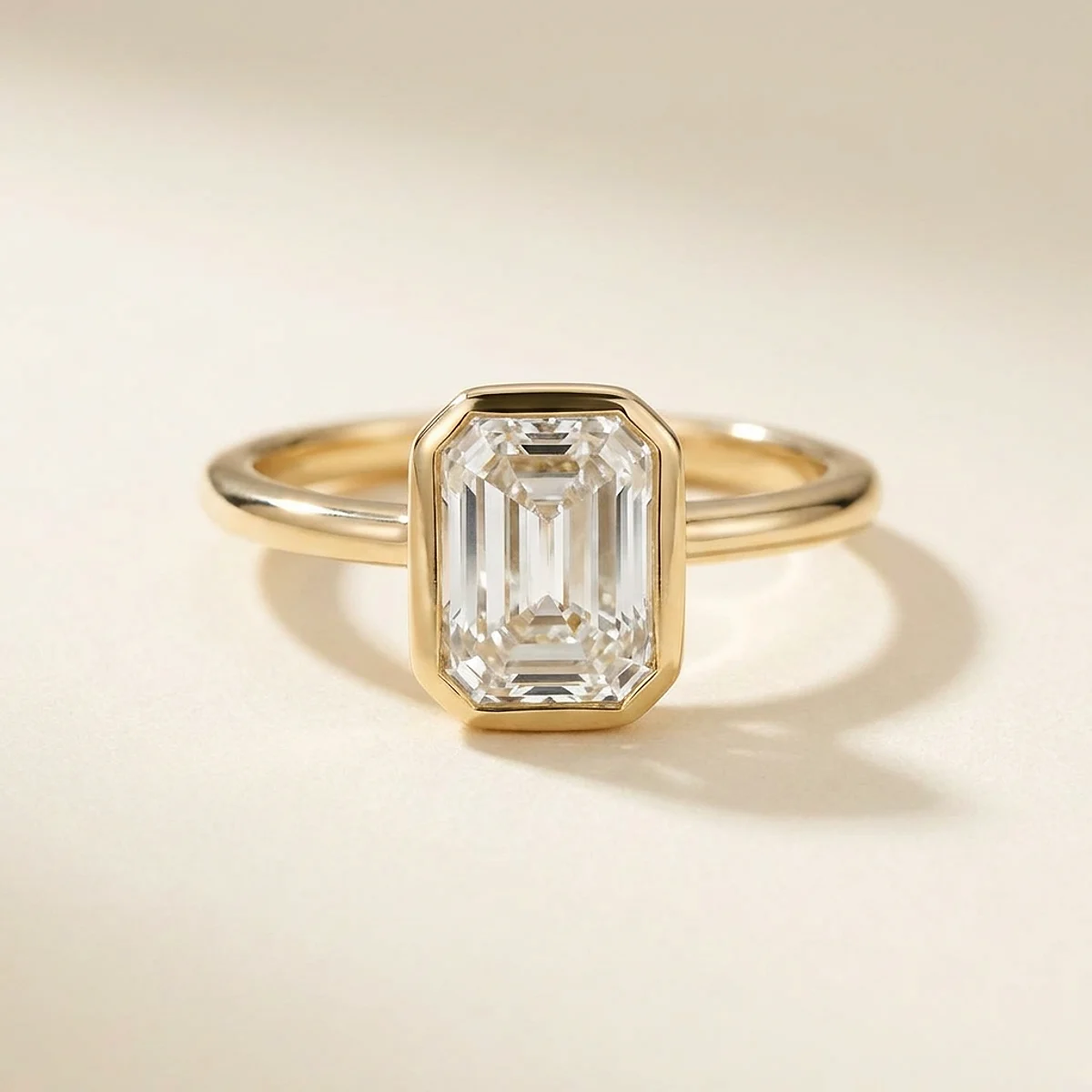 A 2ct colorless emerald diamond on a yellow gold ring, custom-designed by Eterneva to honor the remarkable Jacob.