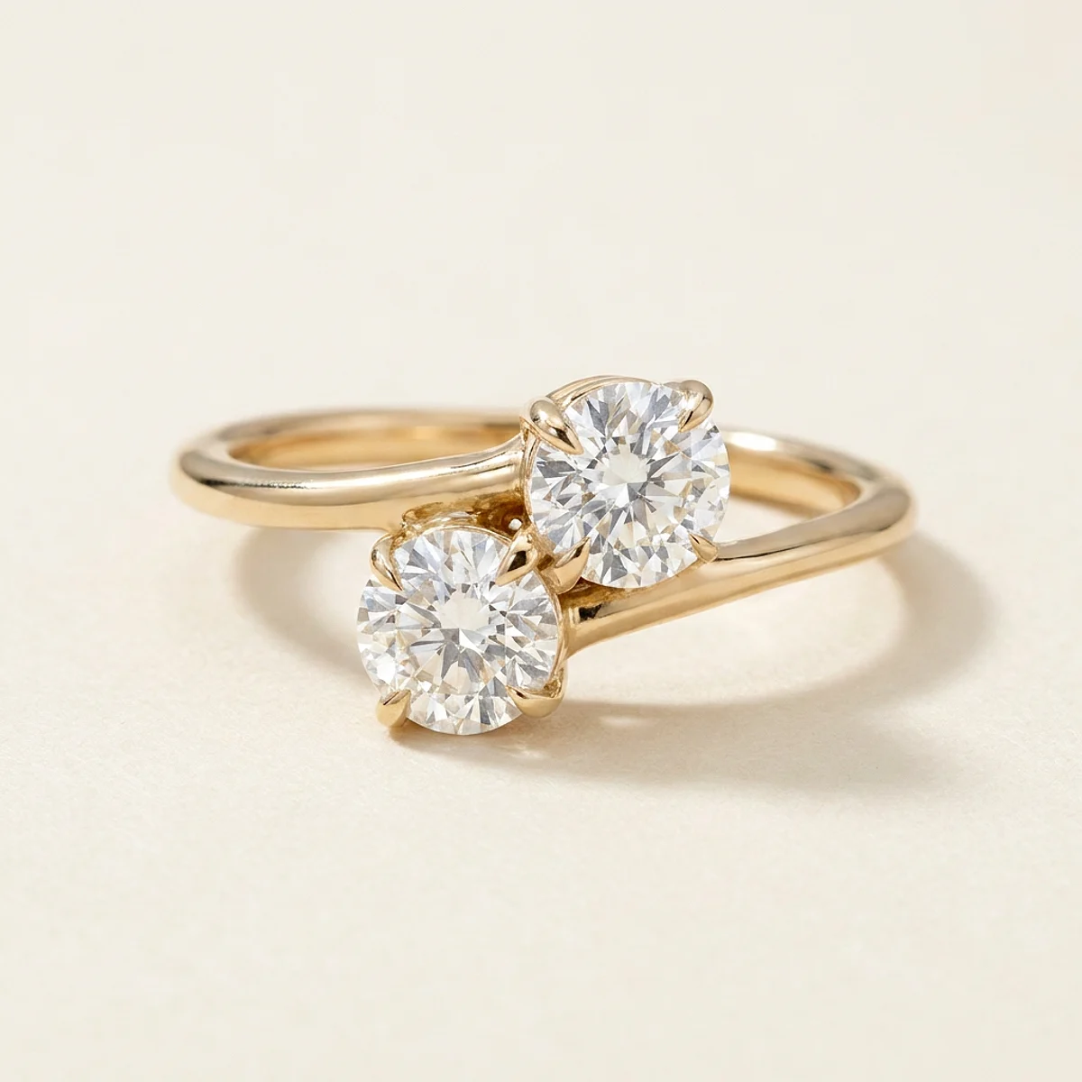 A .5ct colorless round diamond on a yellow gold ring, custom-designed by Eterneva to honor the remarkable Louise.
