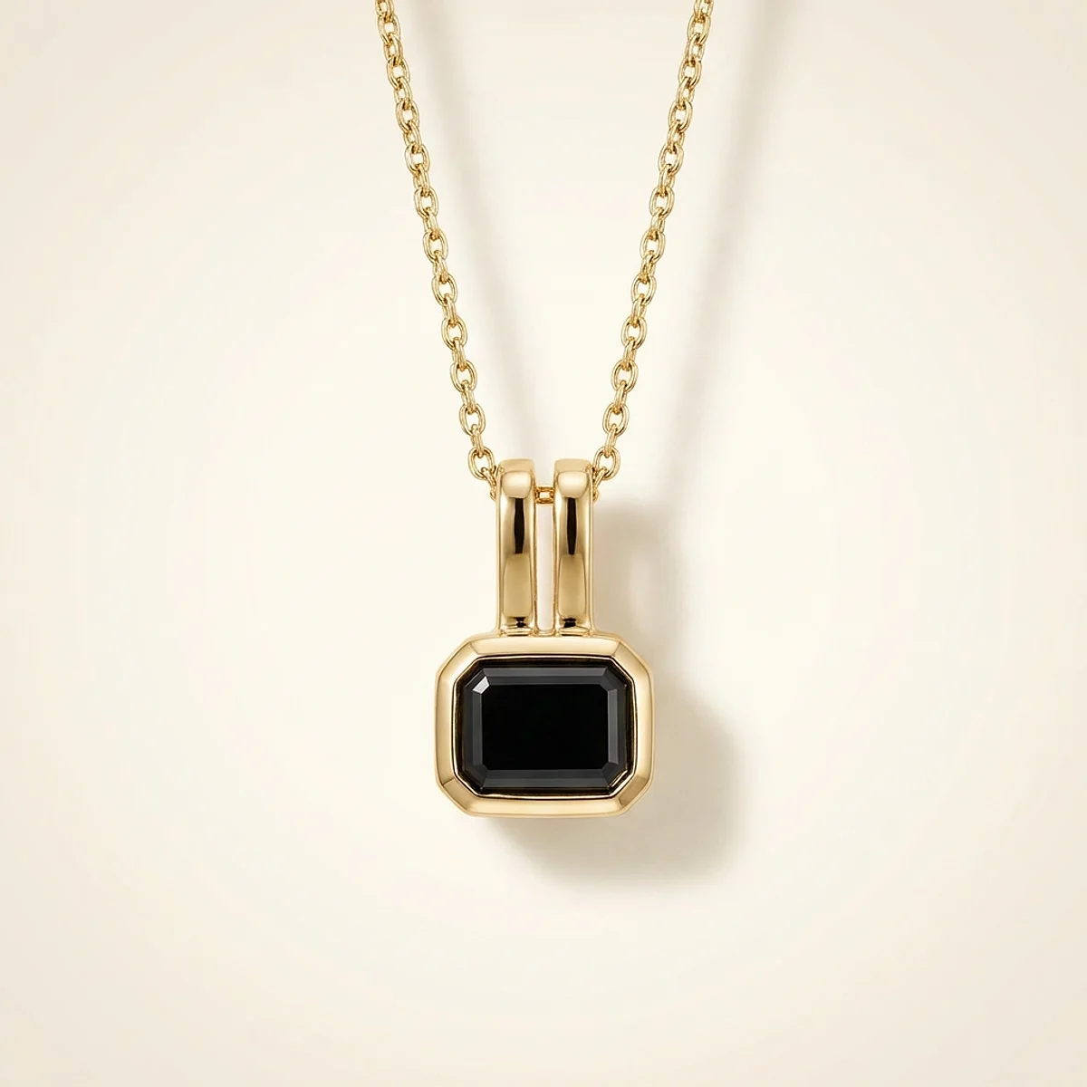 A .5ct black emerald diamond on a yellow gold pendant, custom-designed by Eterneva to honor the remarkable Cory.