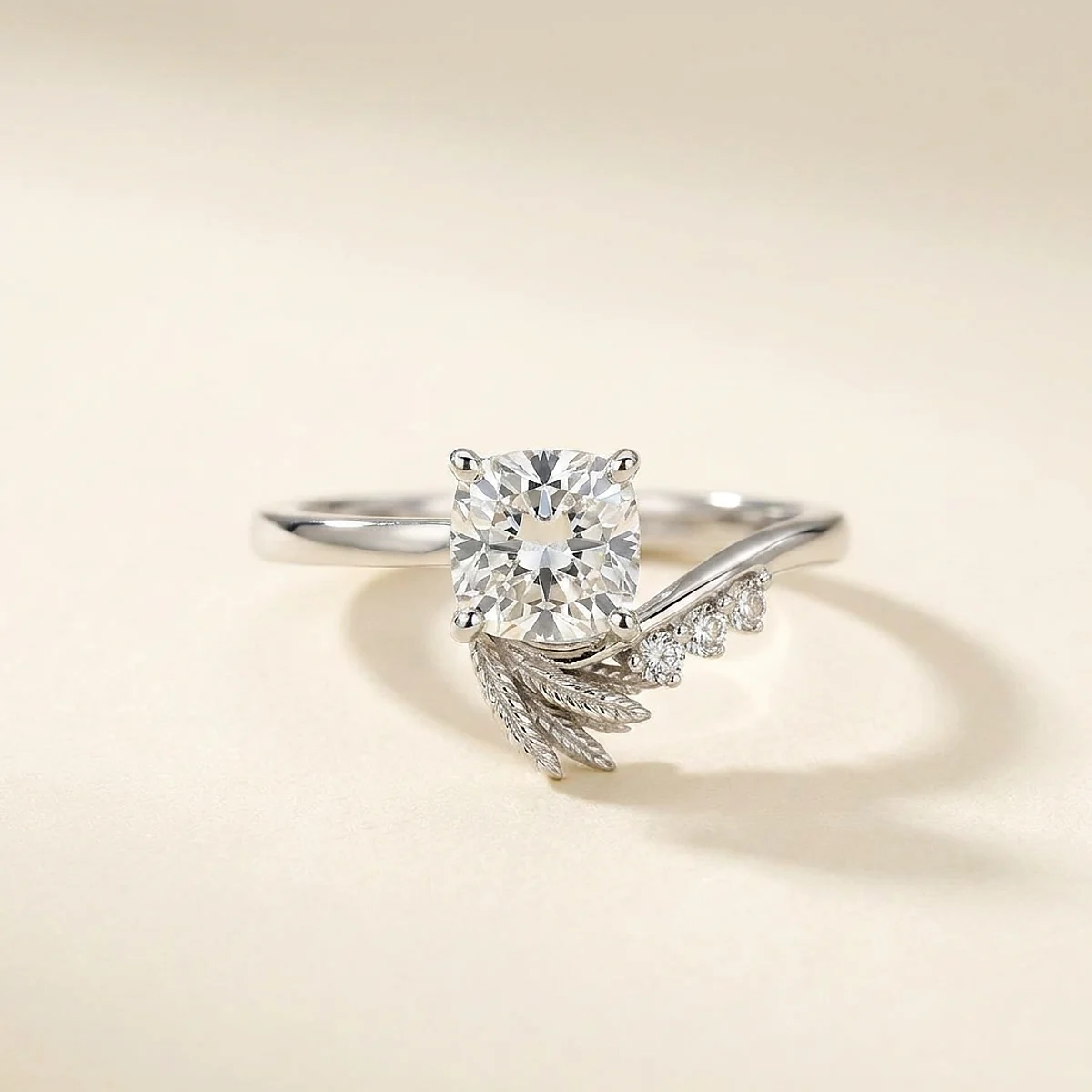 A 1.5ct colorless cushion diamond on a white gold ring, custom-designed by Eterneva to honor the remarkable Randy.