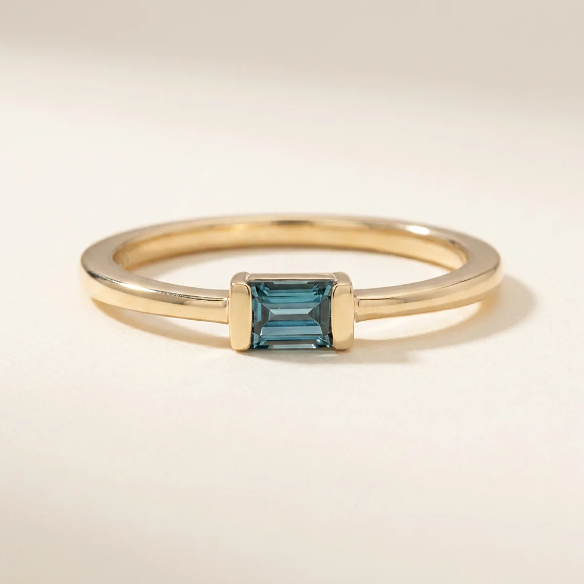 A .25ct blue emerald diamond on a yellow gold ring, custom-designed by Eterneva to honor the remarkable Will.