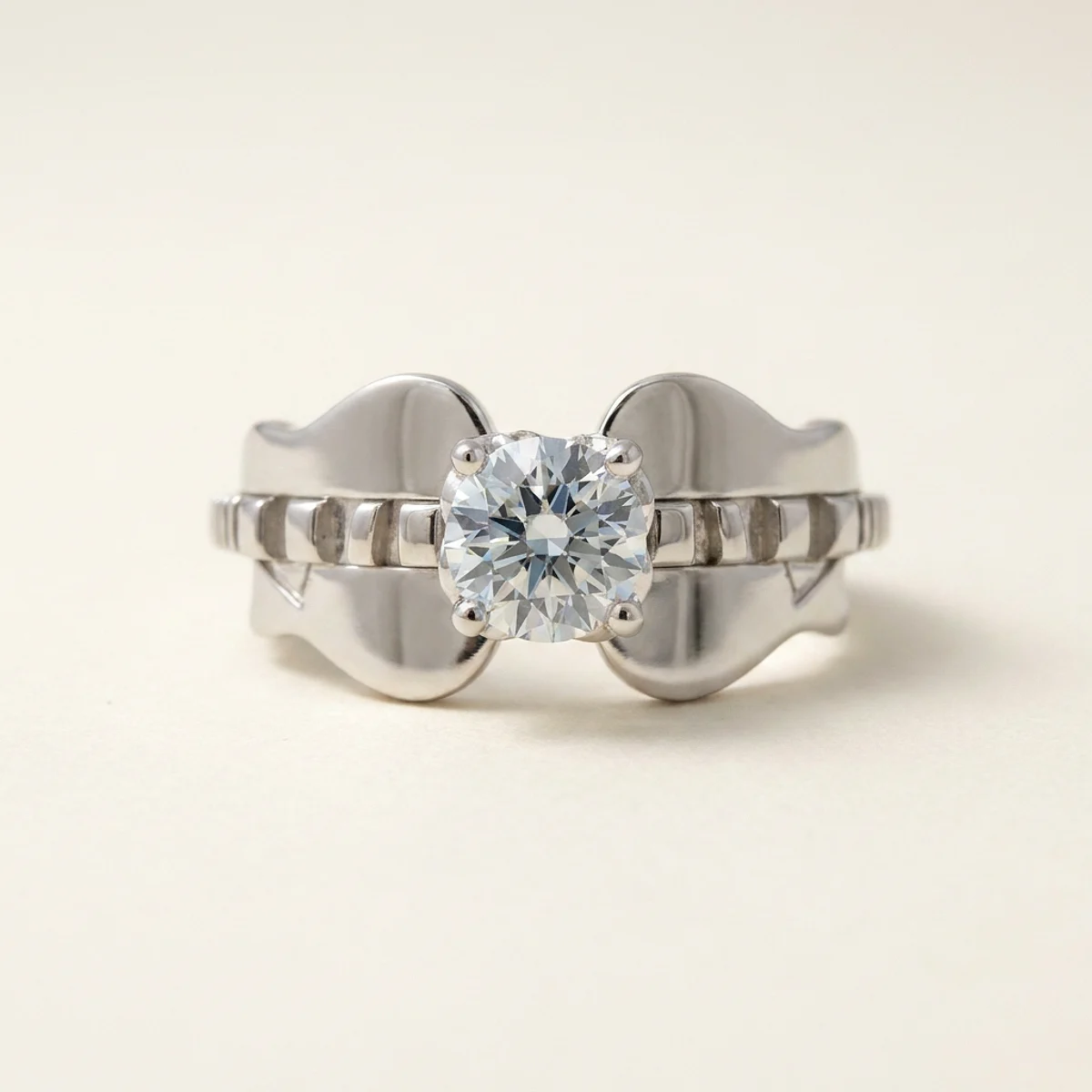 A .75ct blue round diamond on a white gold ring, custom-designed by Eterneva to honor the remarkable Nicholas.