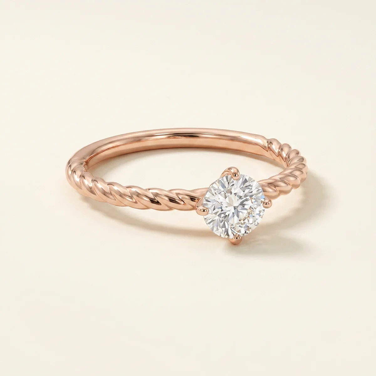 A .5ct colorless round diamond on a rose gold ring, custom-designed by Eterneva to honor the remarkable James.