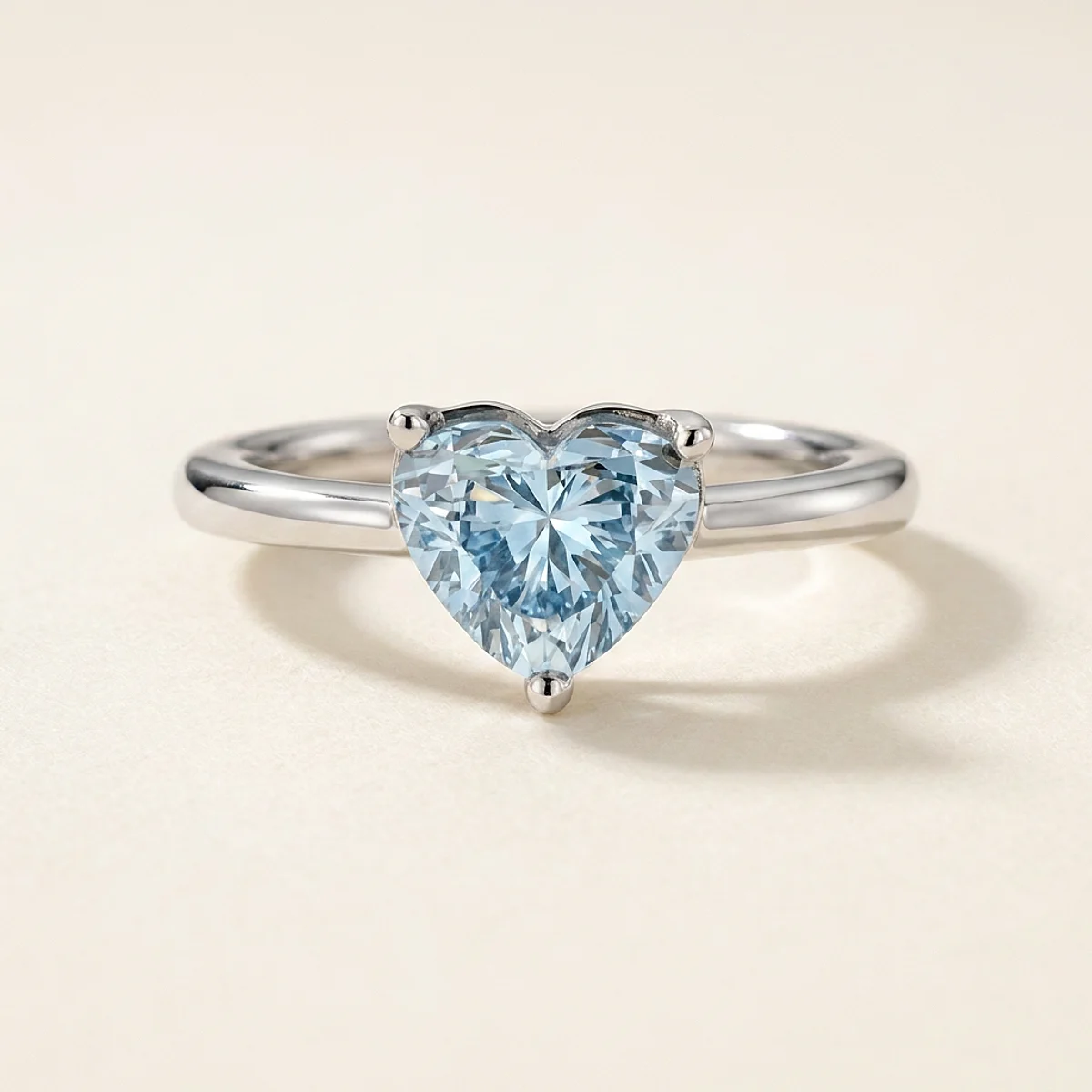A 1.5ct blue heart diamond on a platinum ring, custom-designed by Eterneva to honor the remarkable Dennis.