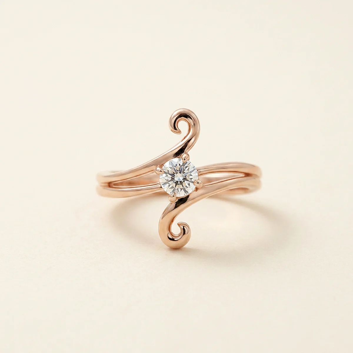 A .4ct colorless round diamond on a rose gold ring, custom-designed by Eterneva to honor the remarkable November.