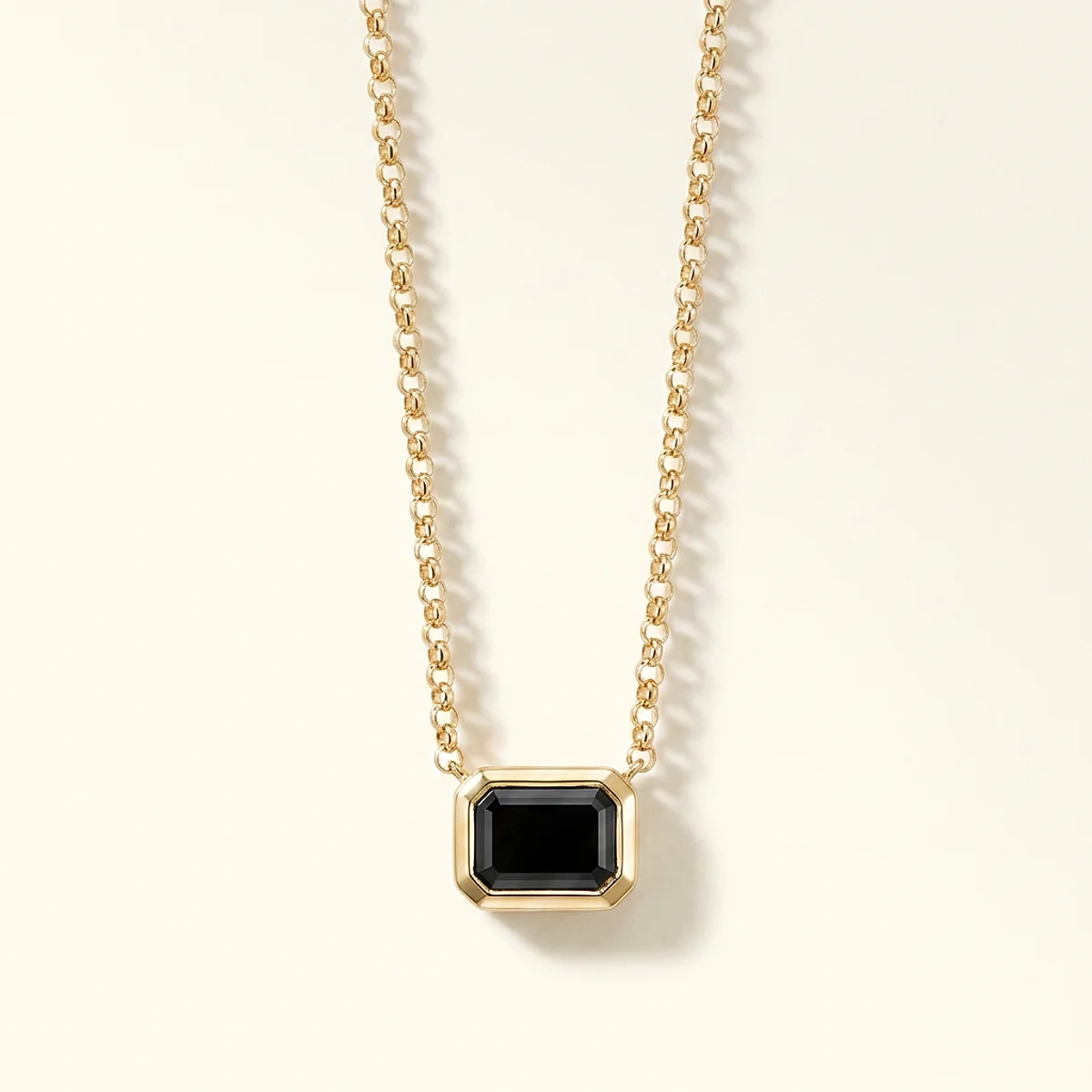A .25ct black emerald diamond on a yellow gold necklace, custom-designed by Eterneva to honor the remarkable Jill.