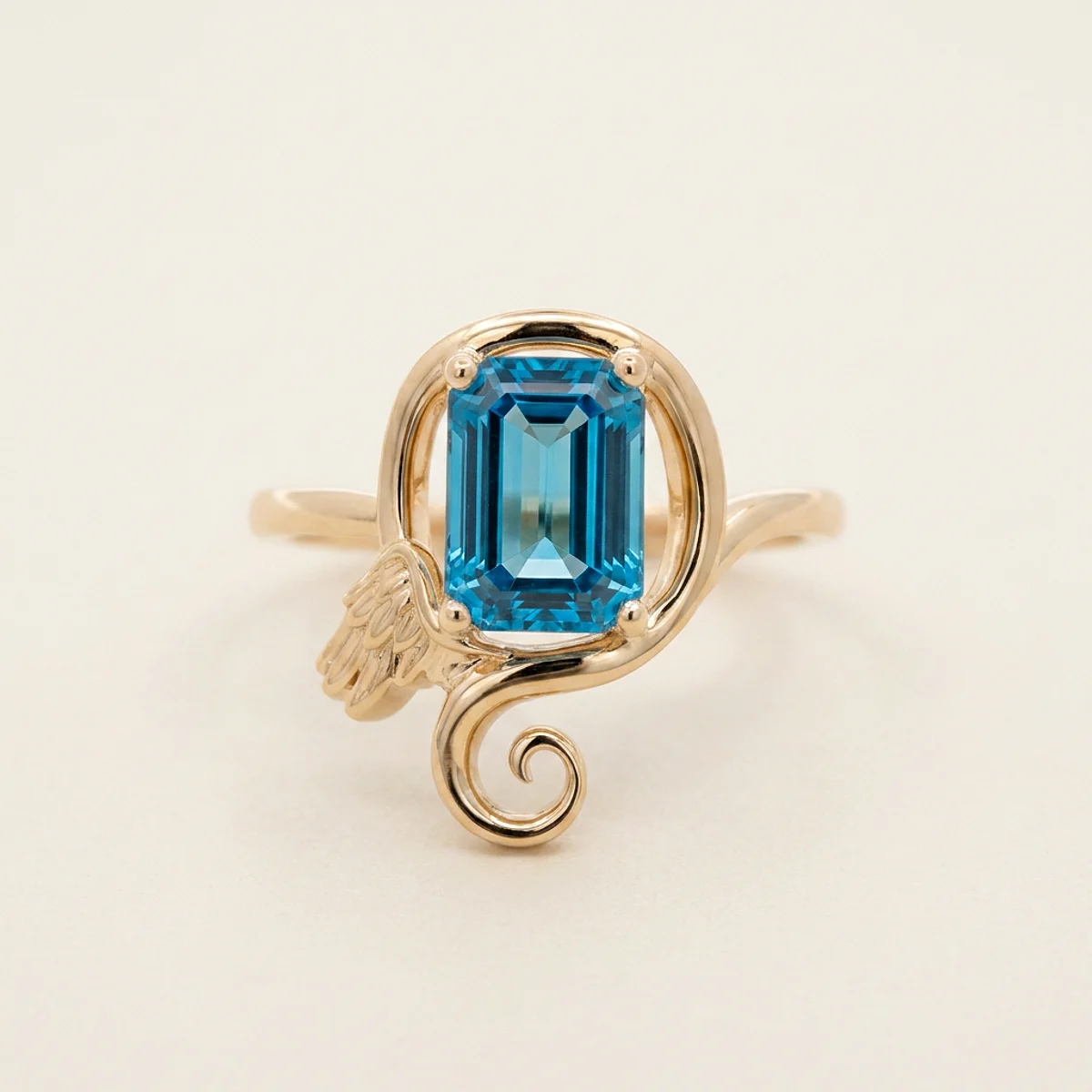 A 3ct blue emerald diamond on a yellow gold ring, custom-designed by Eterneva to honor the remarkable Jean.