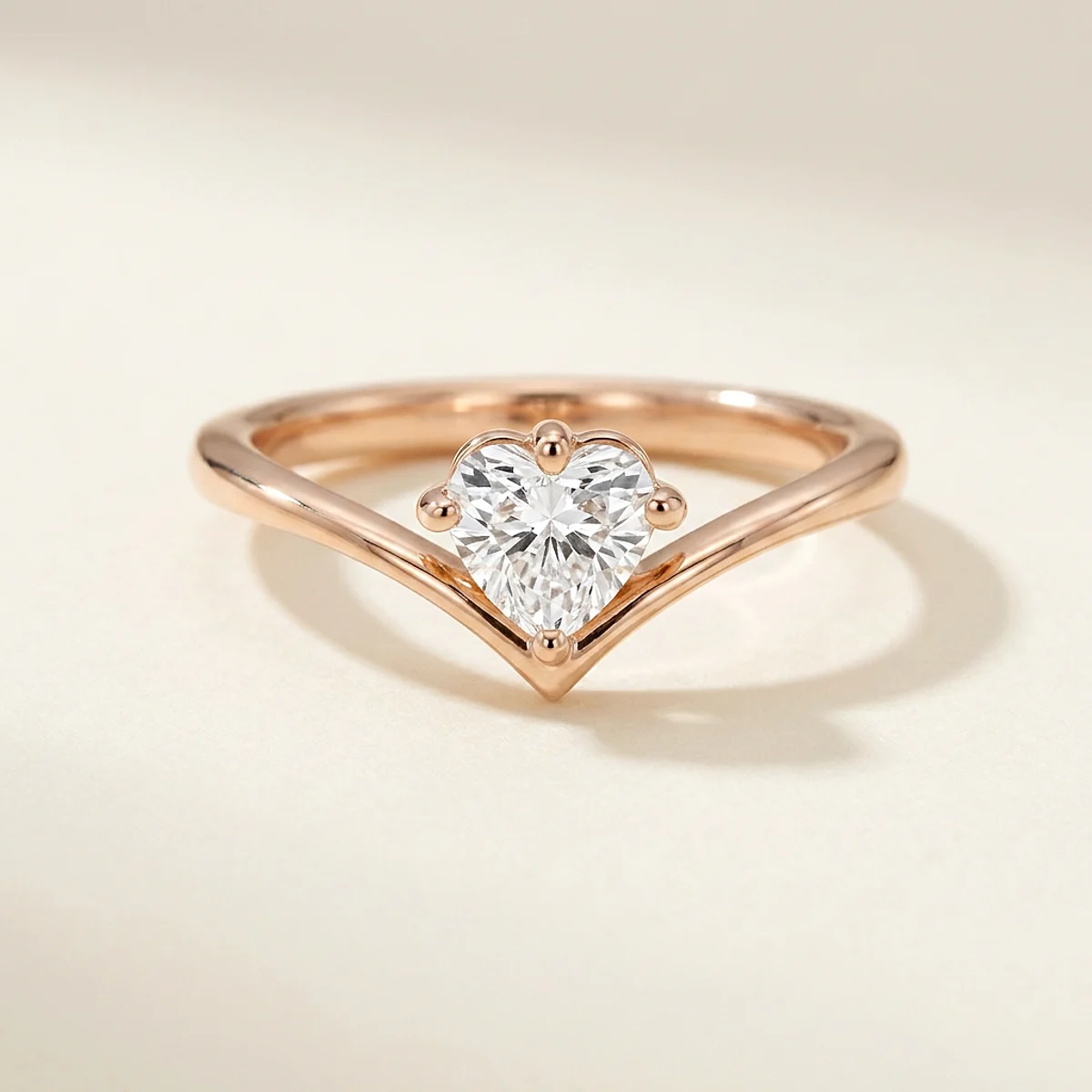 A .5ct colorless heart diamond on a yellow gold ring, custom-designed by Eterneva to honor the remarkable Jon.