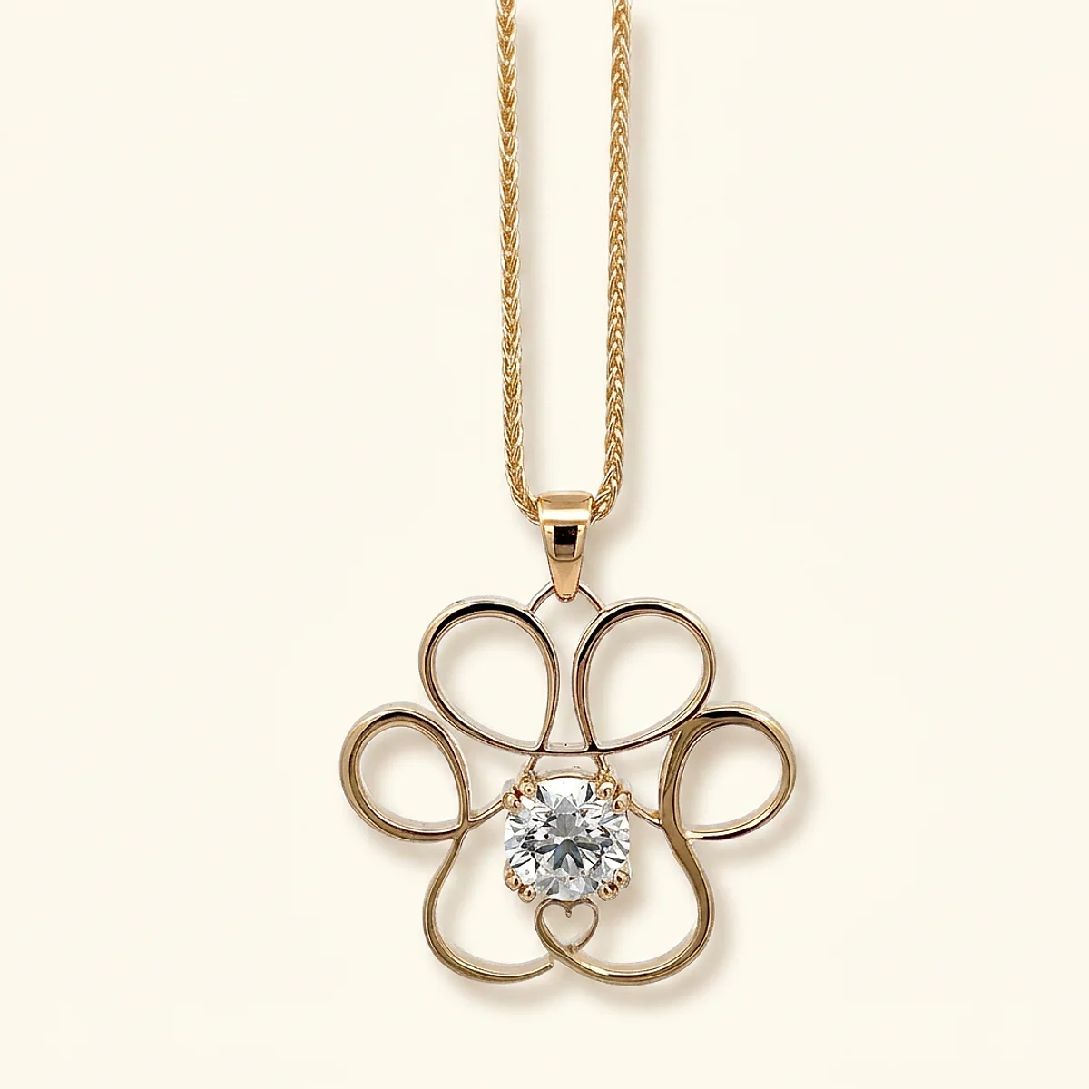 A 1ct colorless round diamond on a yellow gold pendant, custom-designed by Eterneva to honor the remarkable Jack.