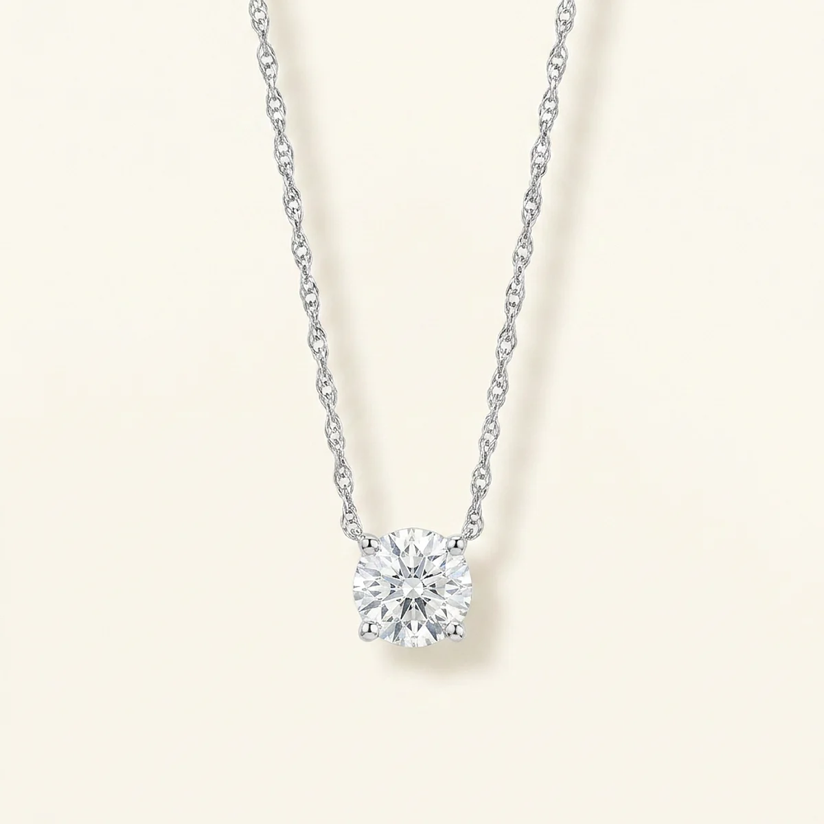 A 2ct colorless round diamond on a white gold pendant, custom-designed by Eterneva to honor the remarkable Lee.